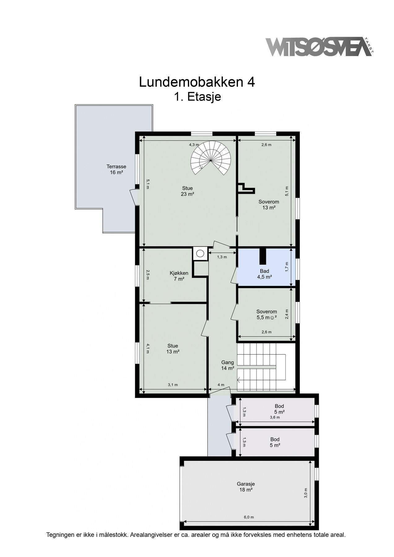 Plantegning 1. etasje Galleribilde