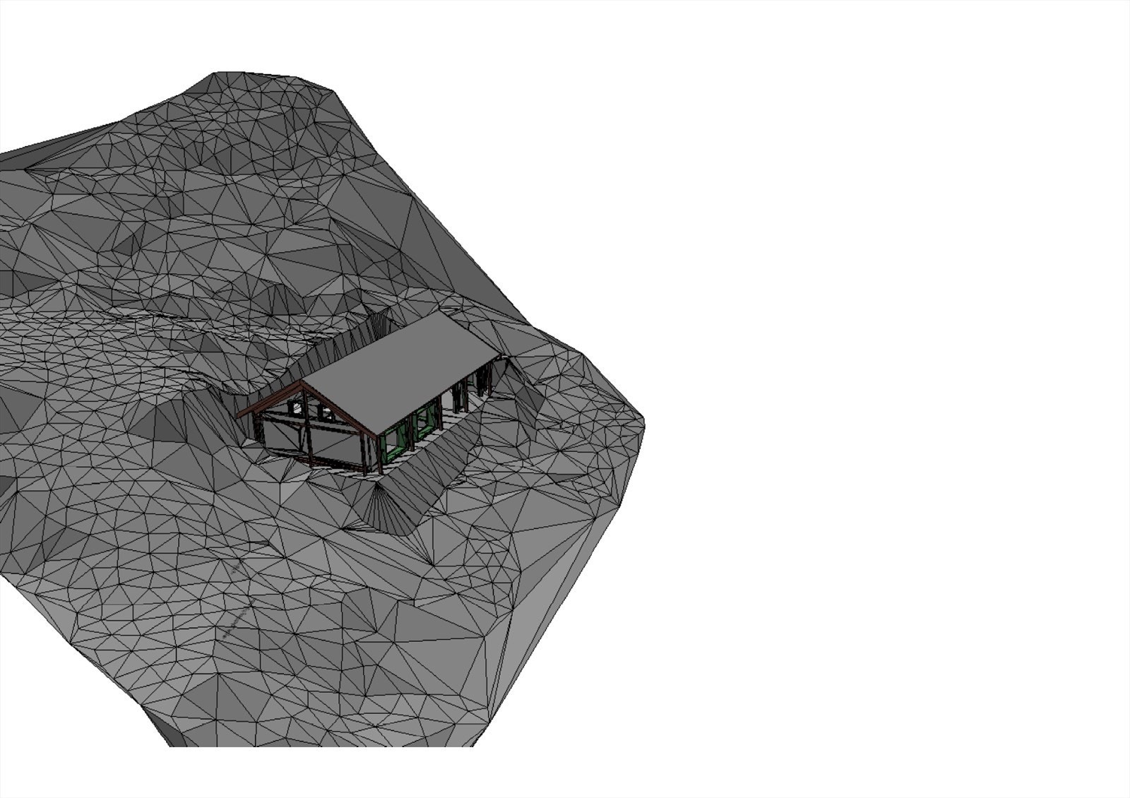 Godkjent hytte for oppføring, arkitekttegnet av Heim Hytter. Illustrasjon. Galleribilde