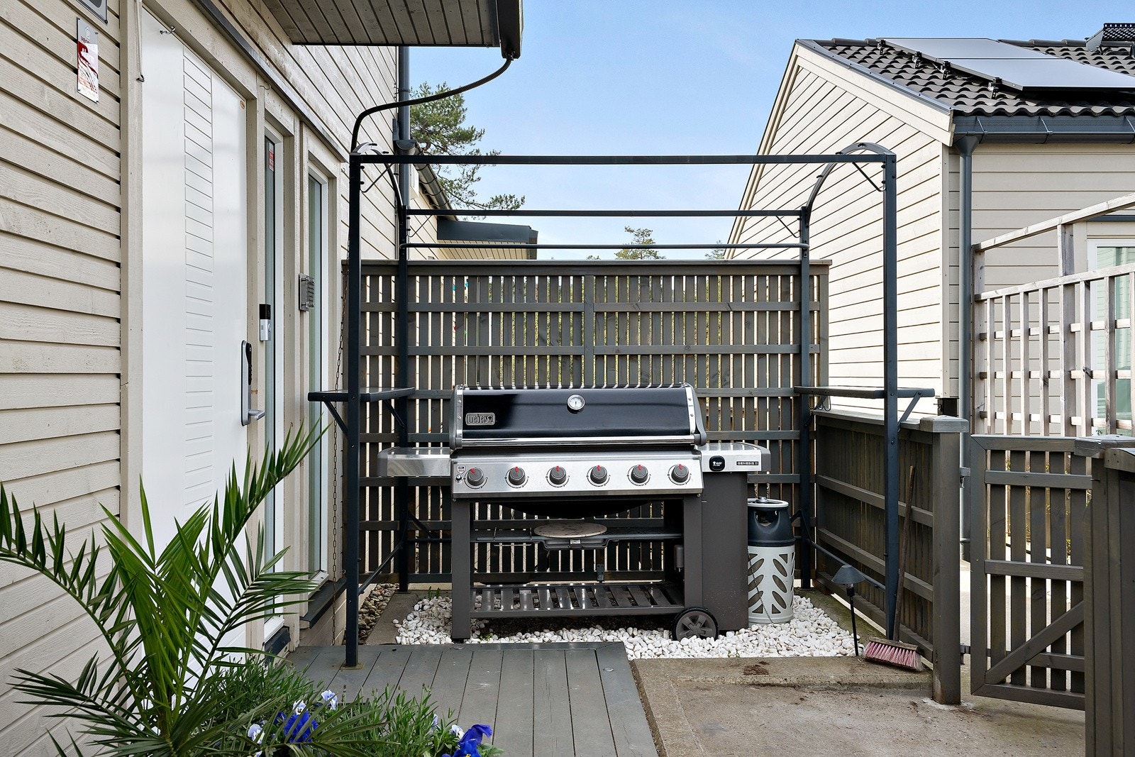 Gode solforhold på ettermiddag- og kveldstid utenfor kjøkkenet. Galleribilde