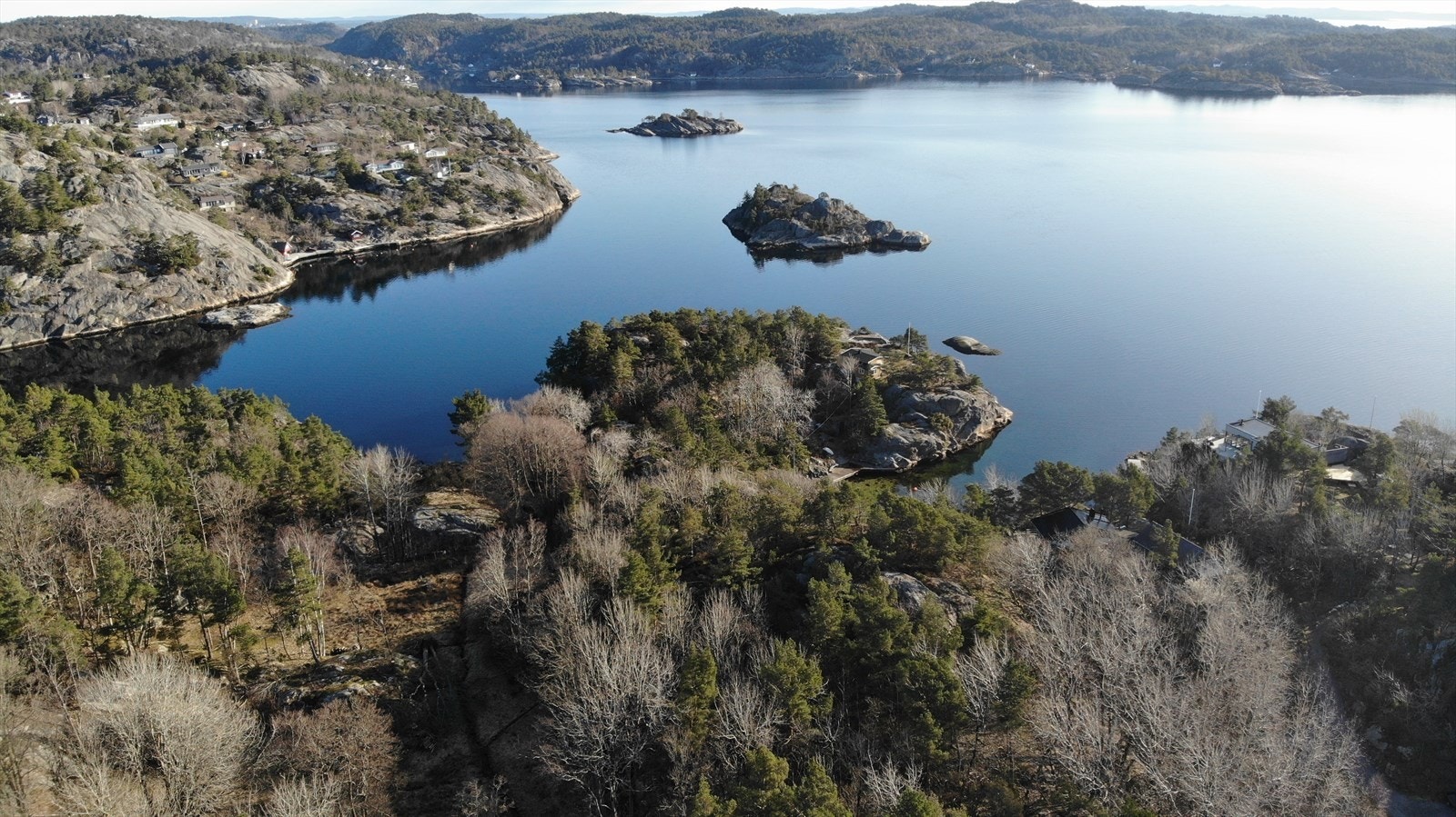 Oversiktsbilde - deler av tomten/stranddel Galleribilde
