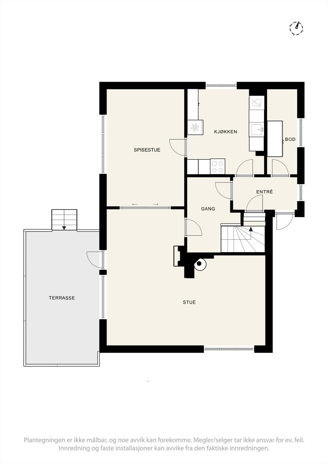 1.etasje. Etasje med flott utsyn og utganger mot hage og stille gårdsrom. Store flater for stuer og kjøkken. Galleribilde