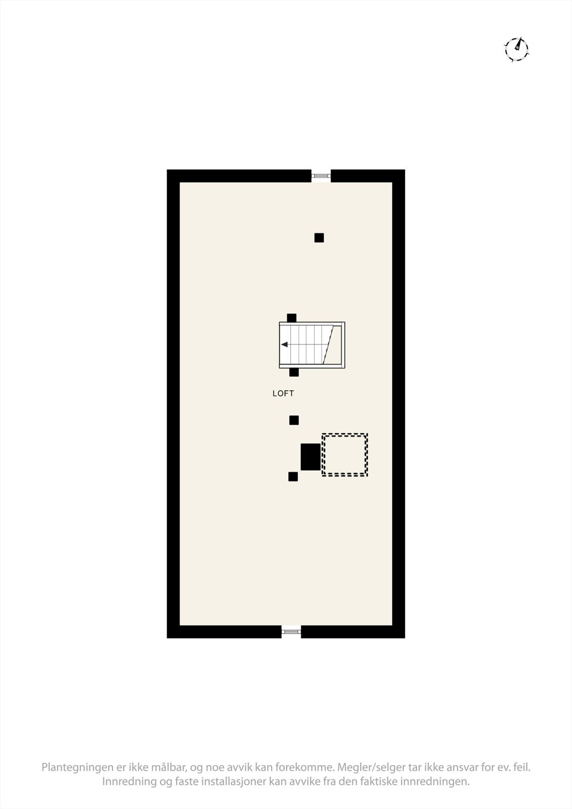 Loft. Stort loft, med egen trapp opp. Galleribilde