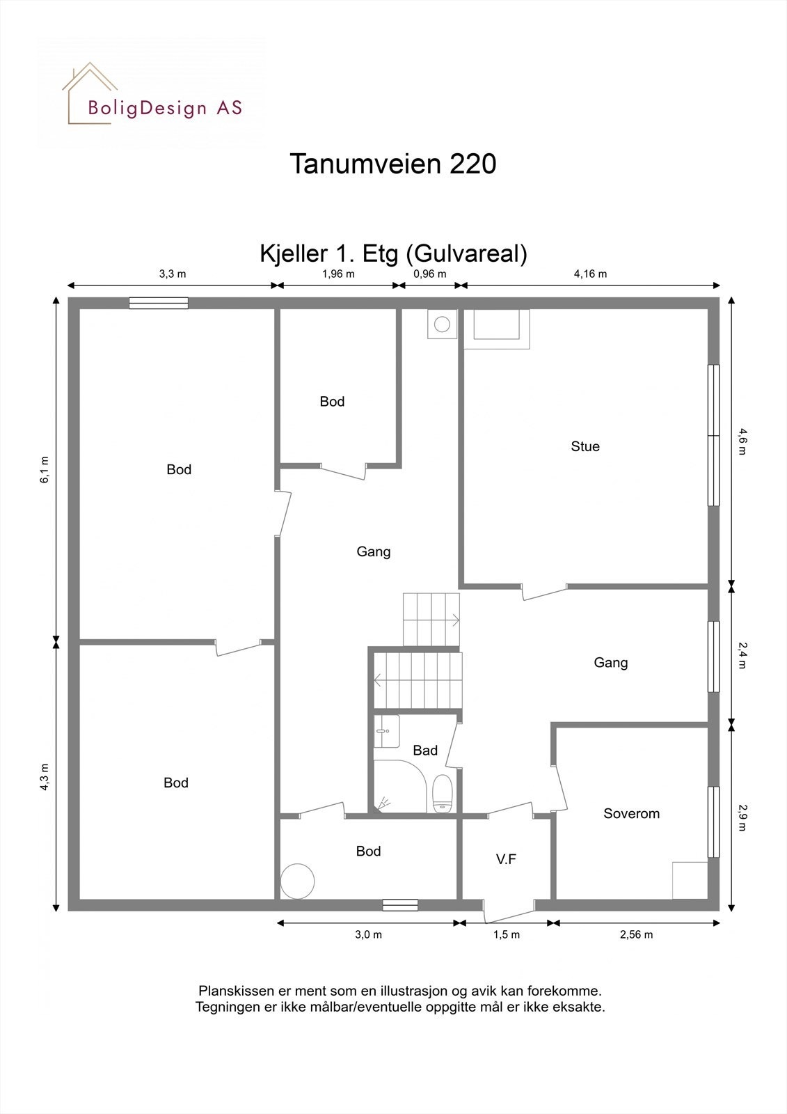Plantegning 1. etg Galleribilde