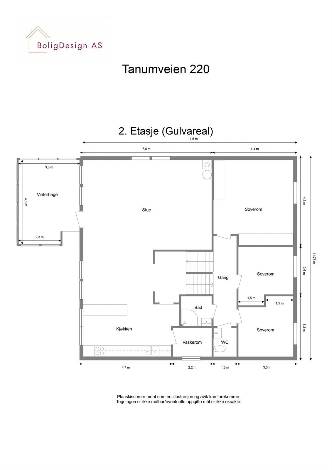 Plantegning 2. etg Galleribilde