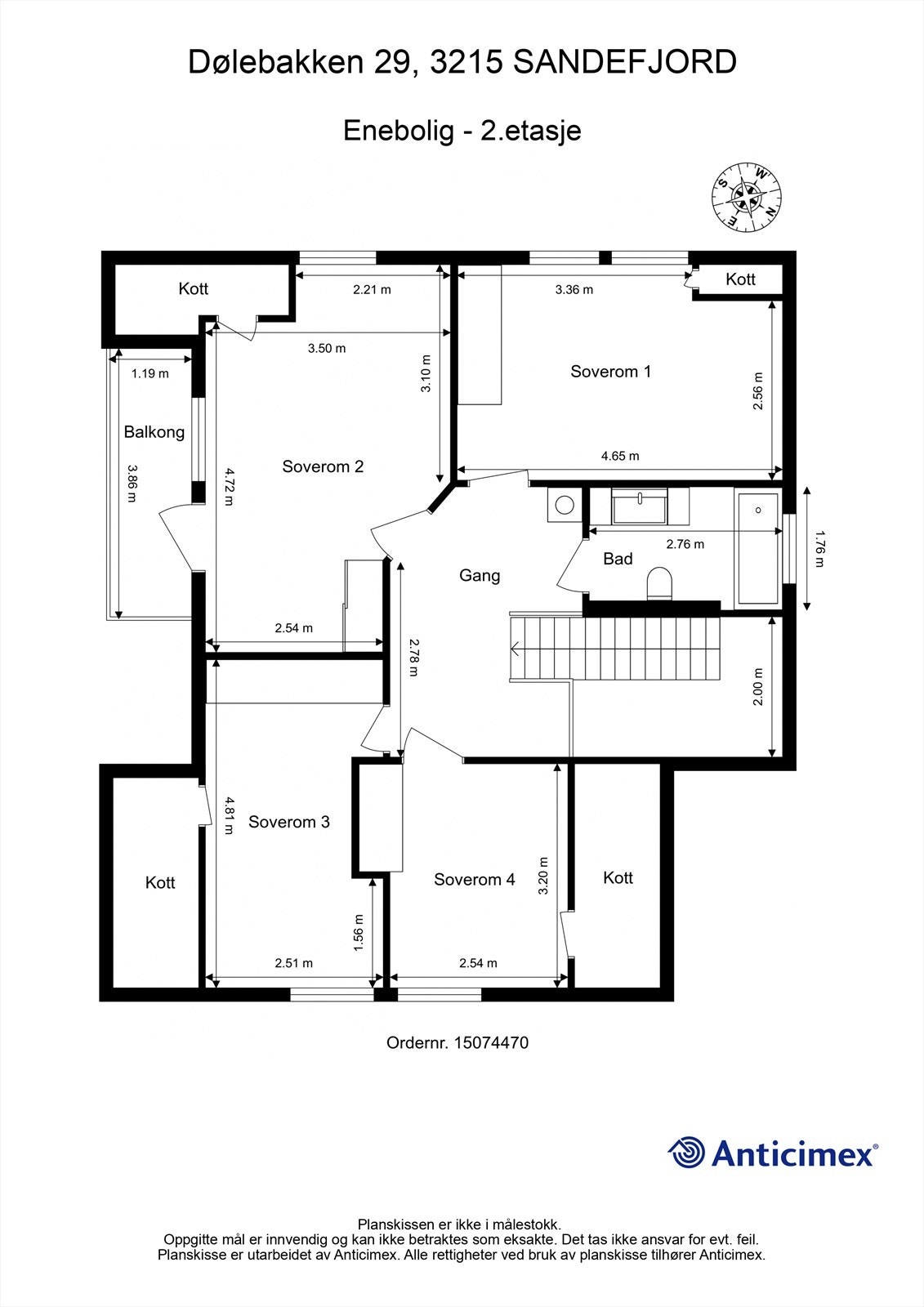 Plantegning
enebolig 2.etasje Galleribilde