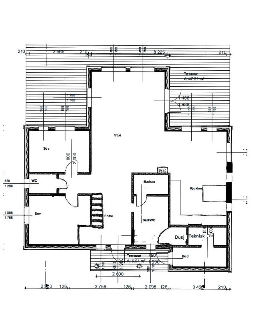 Plantegning 1. etasje Galleribilde