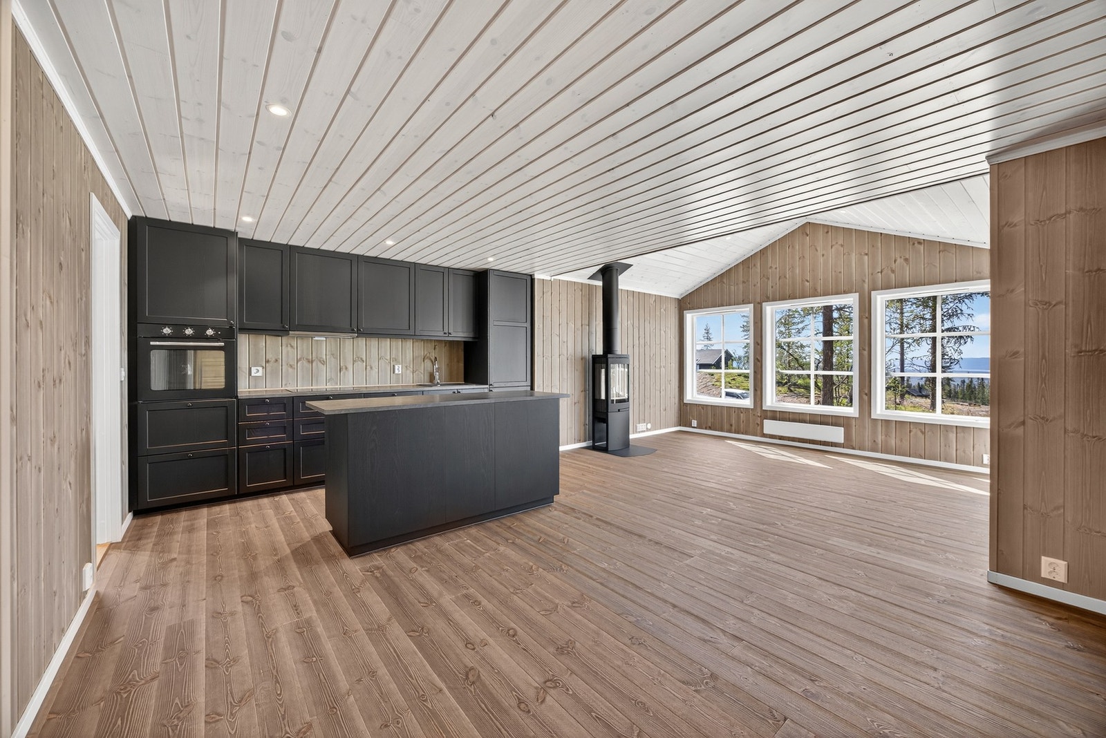 Det er god plass til spisebord utenfor kjøkkenet. Bildet er ikke av selve hytta. Galleribilde