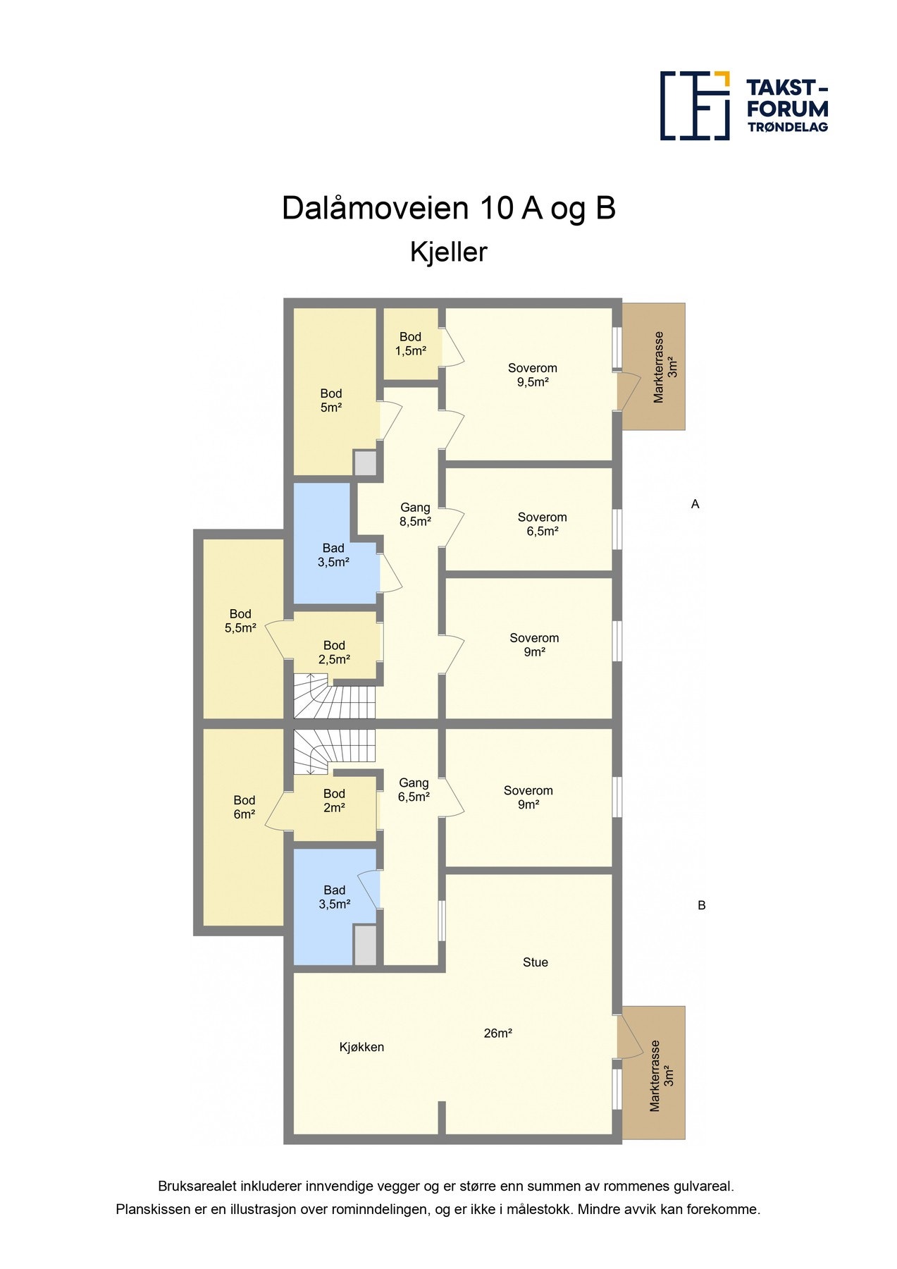 Plantegning kjeller. Galleribilde