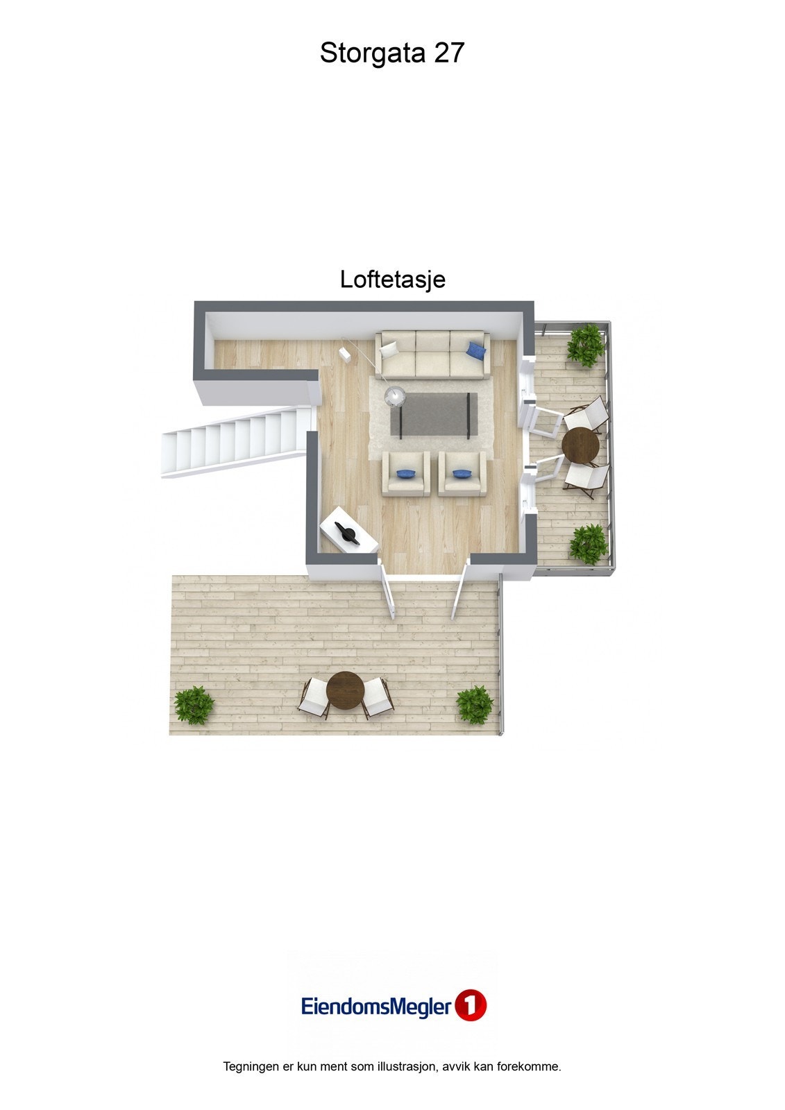 Storgata 27 - 3D - Loftetasje - Letterhead Galleribilde