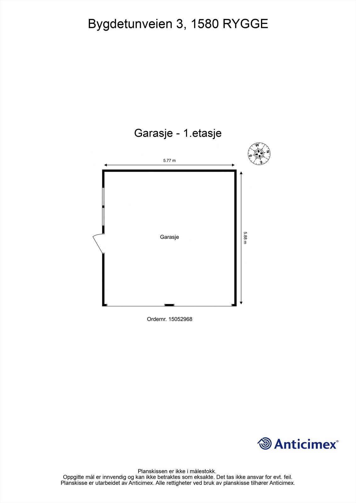 Veiledende skisse av garasje. Galleribilde