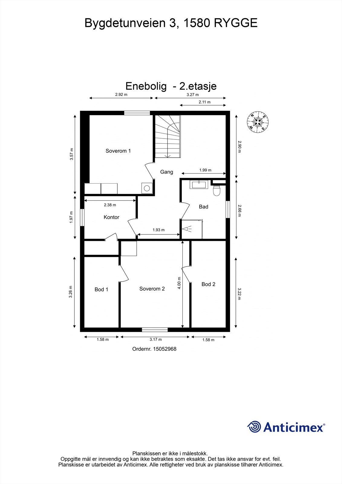 Veiledende skisse av andre etasje. Galleribilde