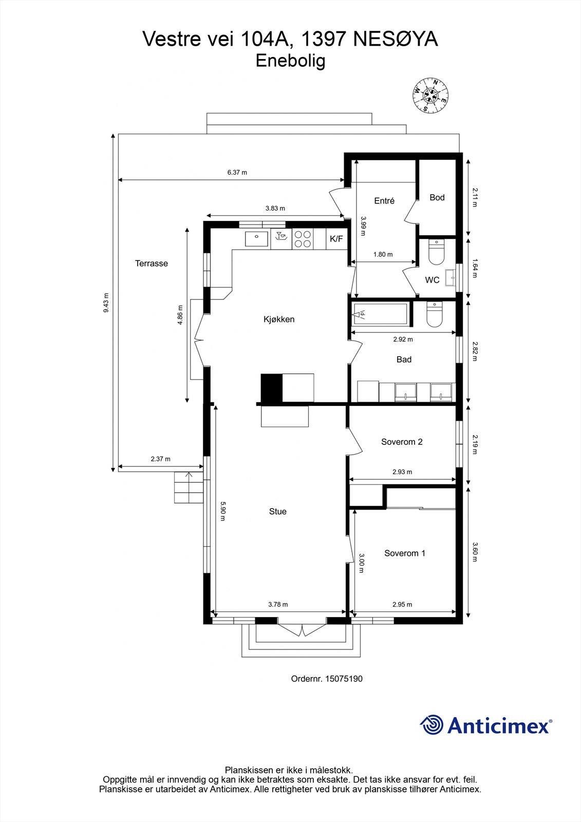 Plantegning - Enebolig Galleribilde