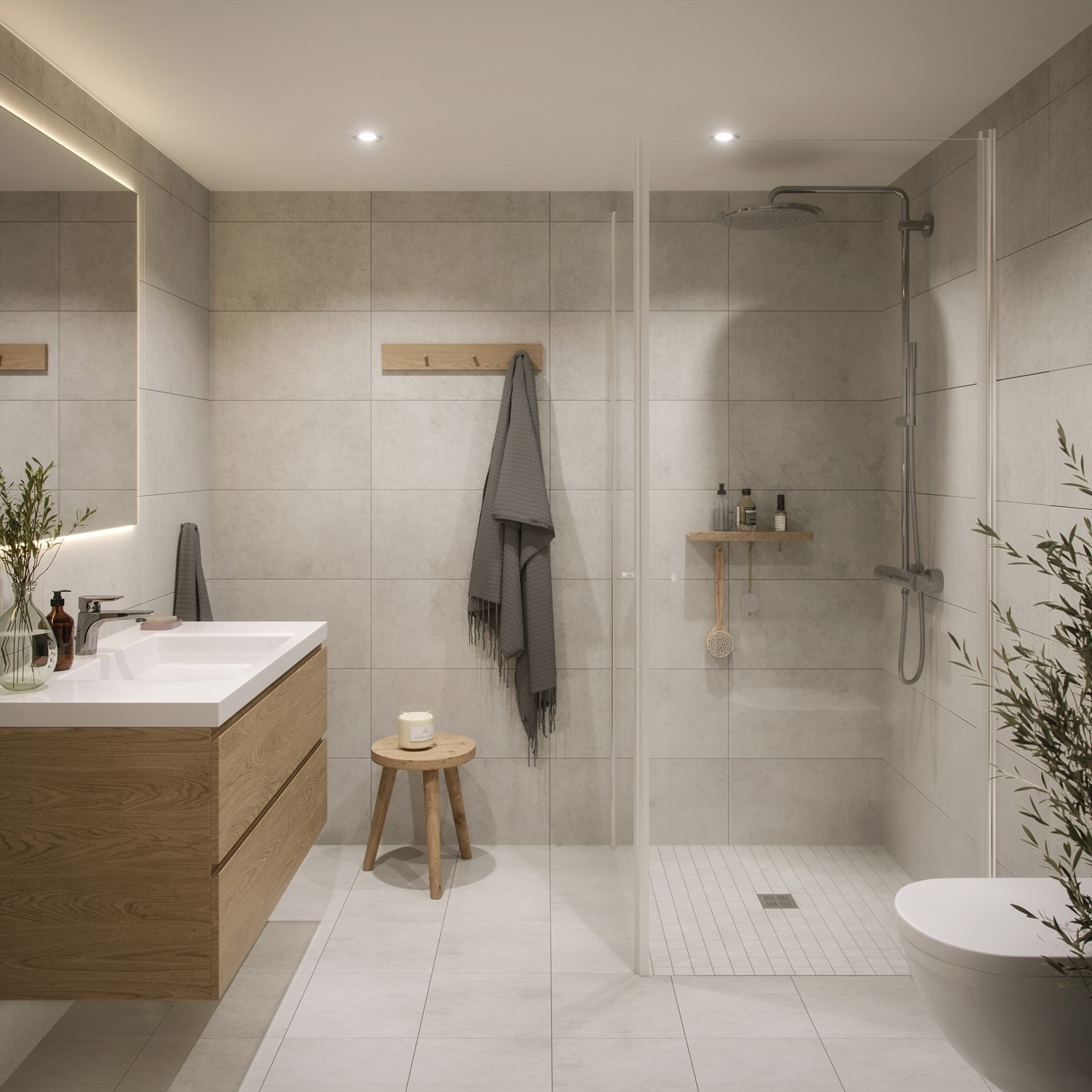 Illustrasjon av bad fra annen leilighetstype. Kun ment som illustrasjon. Galleribilde