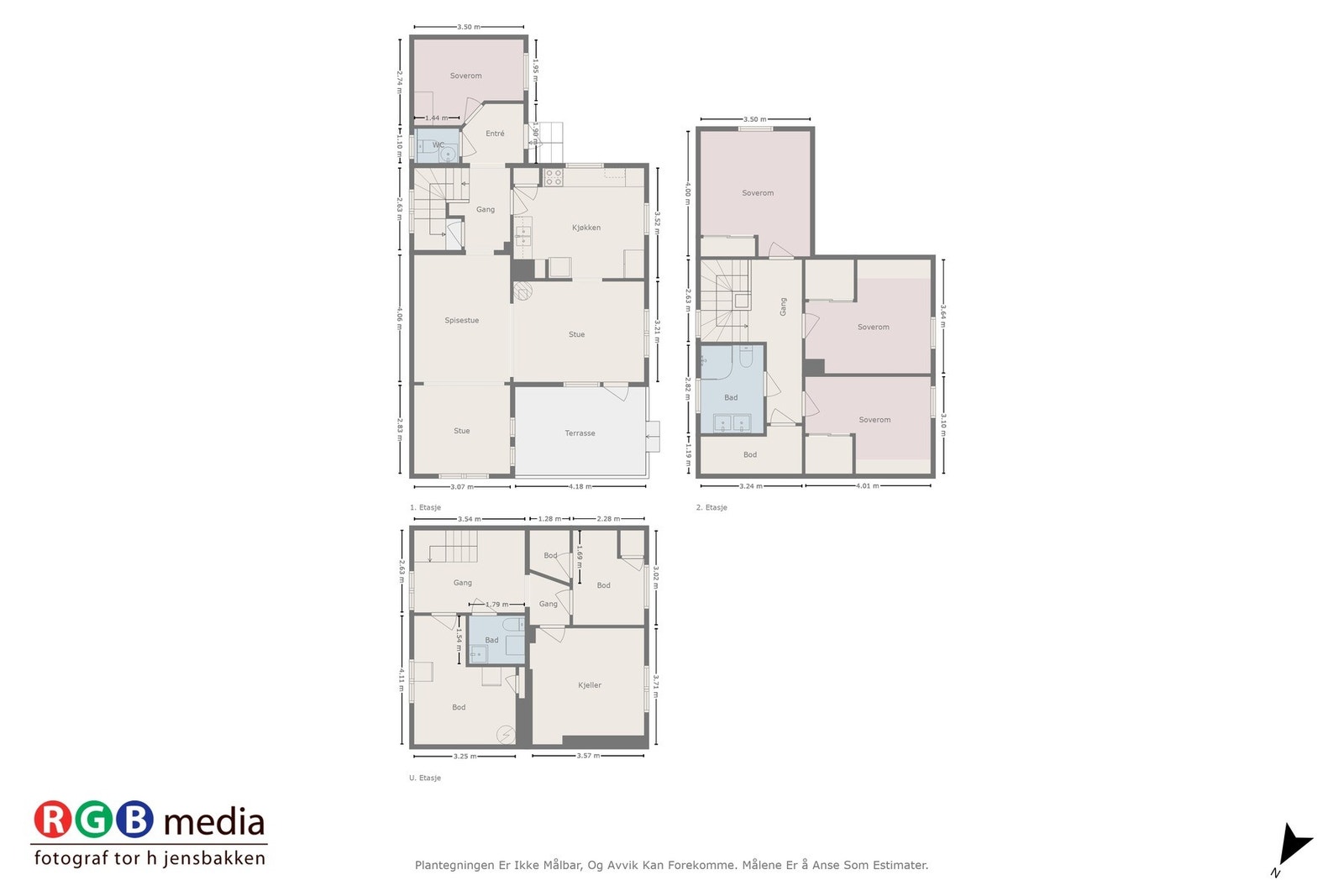 Plantegninger hele boligen. Galleribilde