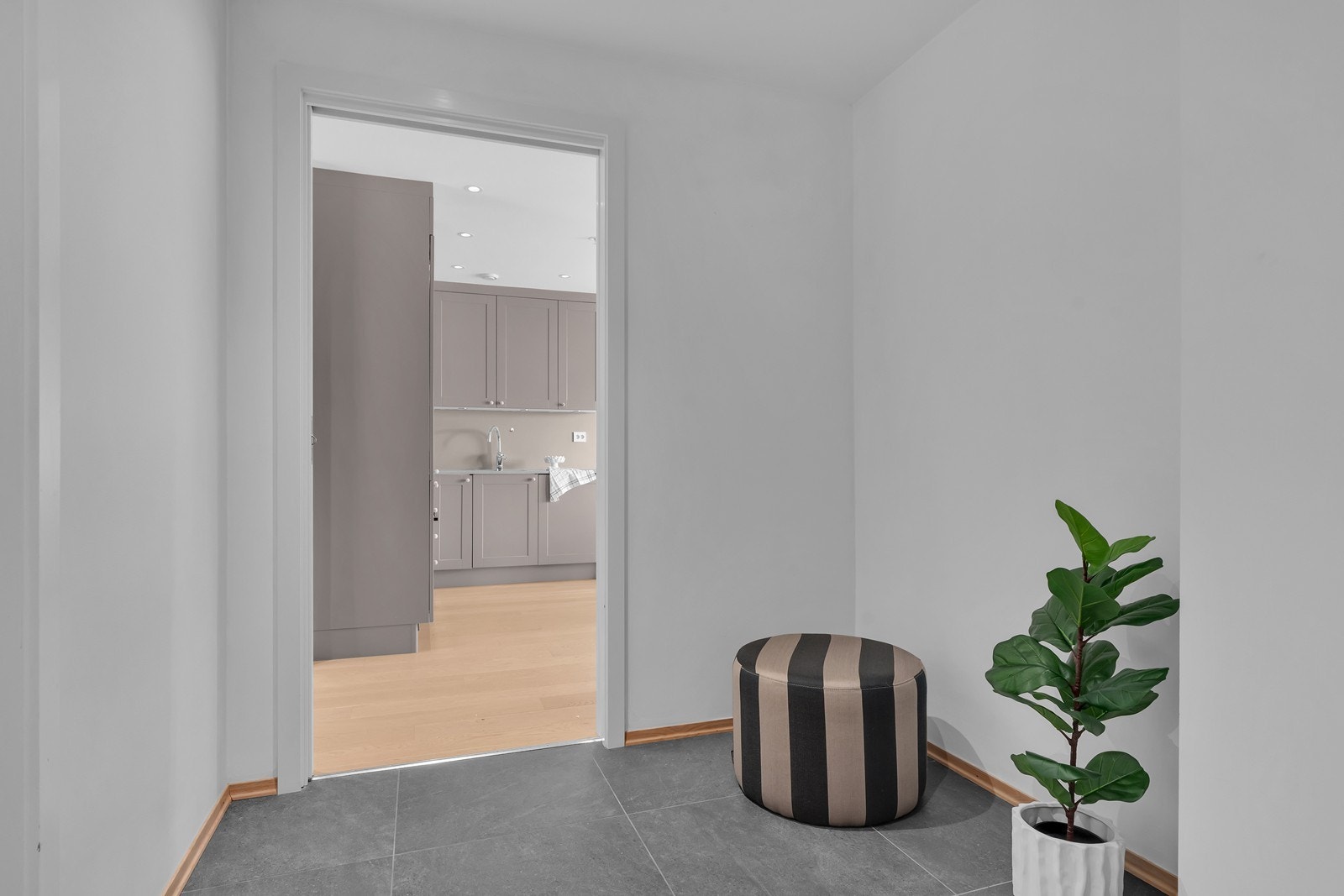 Flott entre med plass til garderobemøblement Galleribilde