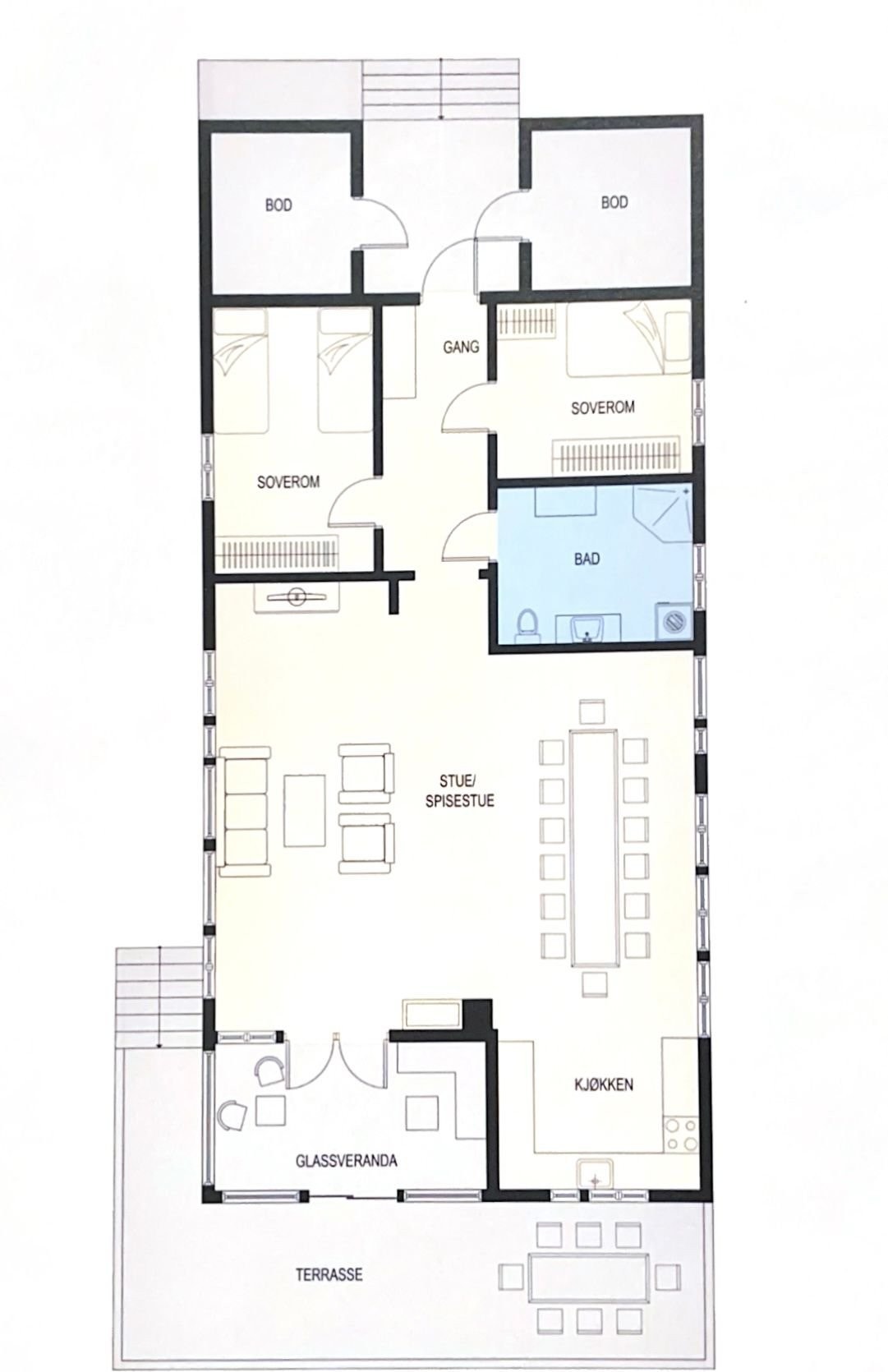 Plantegning felleshus Galleribilde