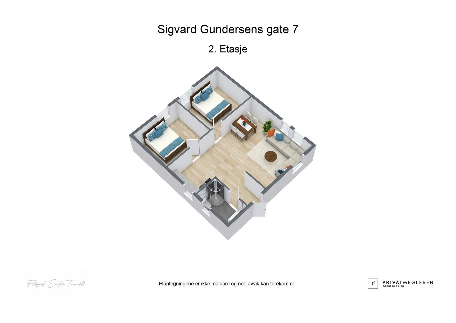 - 3D plantegning (ikke målbart) - Galleribilde