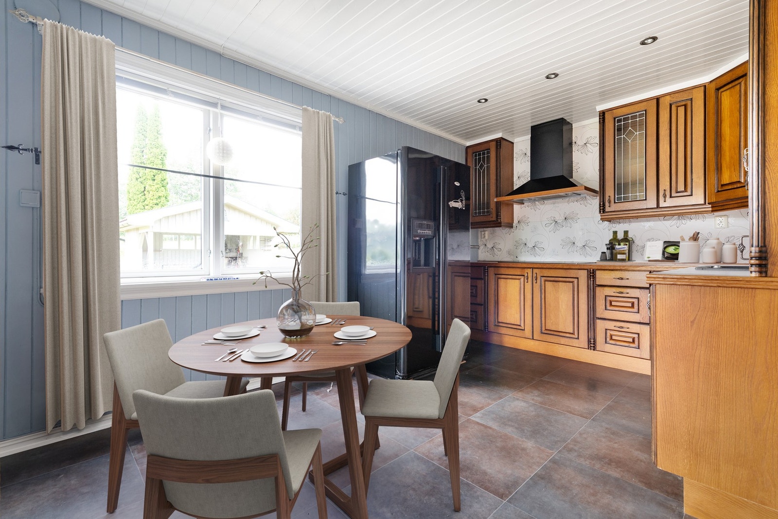 Kjøkken med adkomst både fra stuen og gangen. Galleribilde