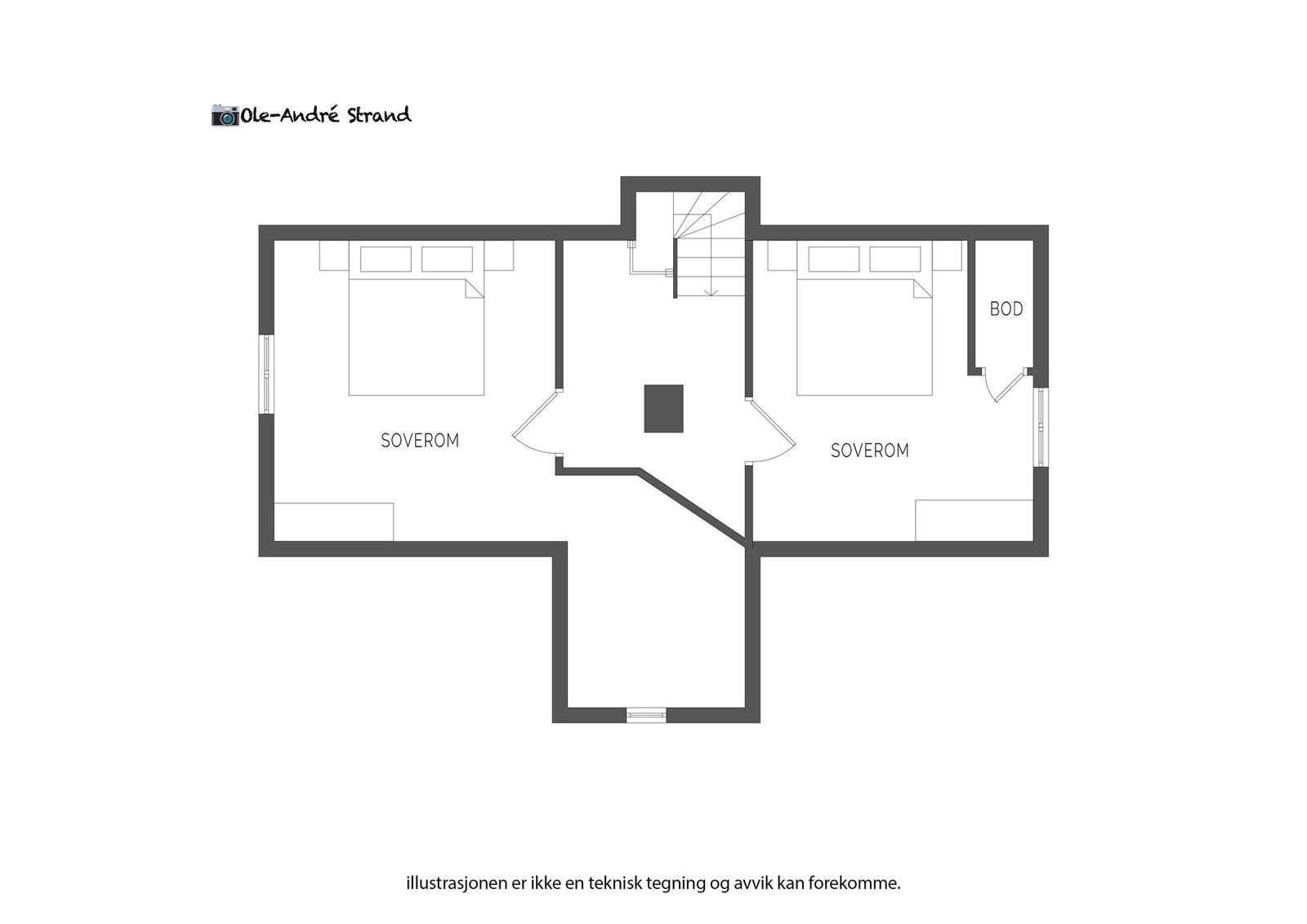 Plantegning loftsetasje. Galleribilde