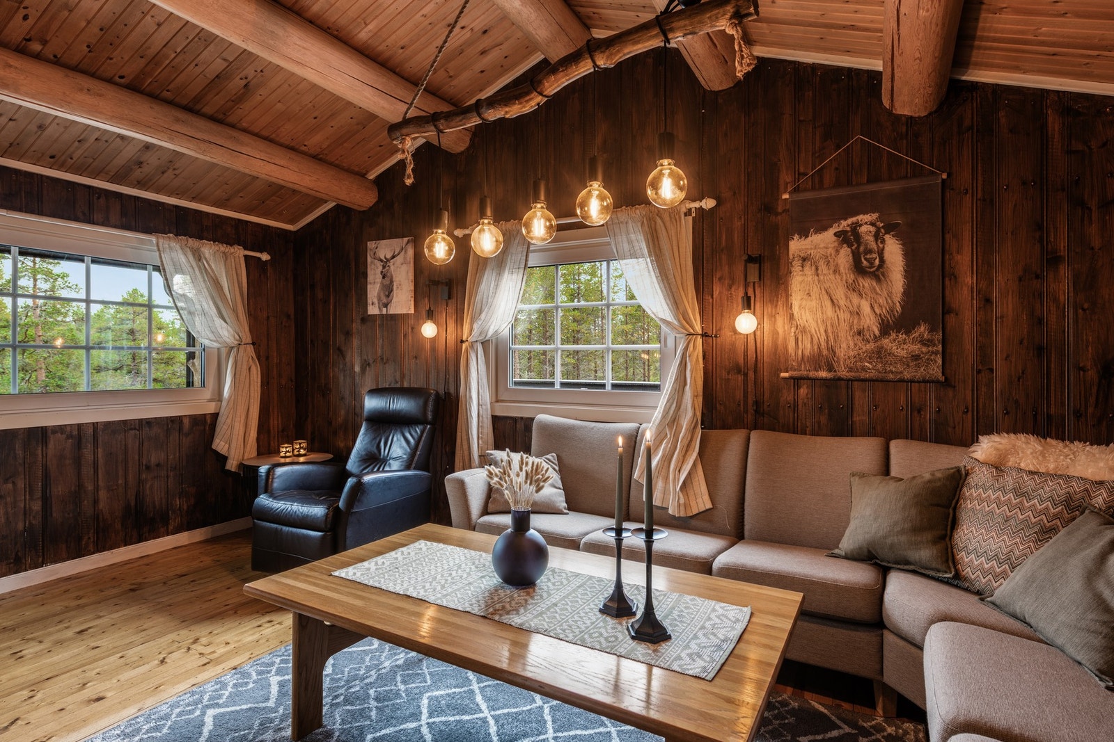 Lun og innbydende stue - perfekt for hyttekos Galleribilde