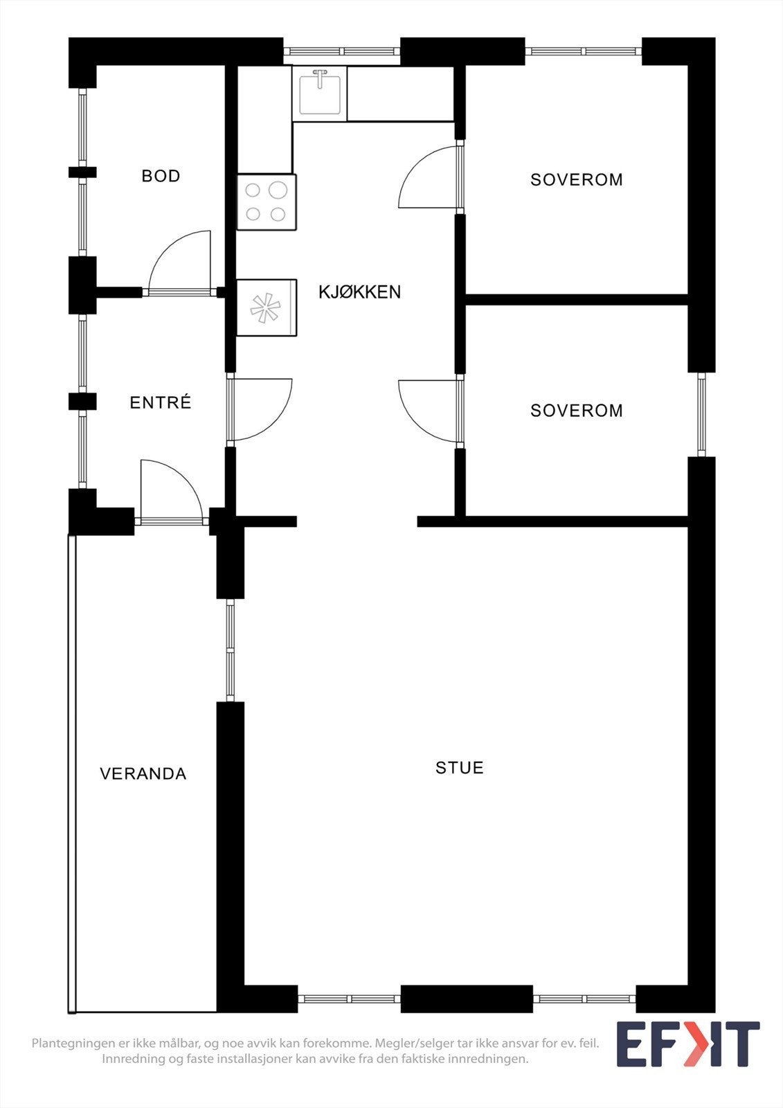 Plantegning hytte Galleribilde