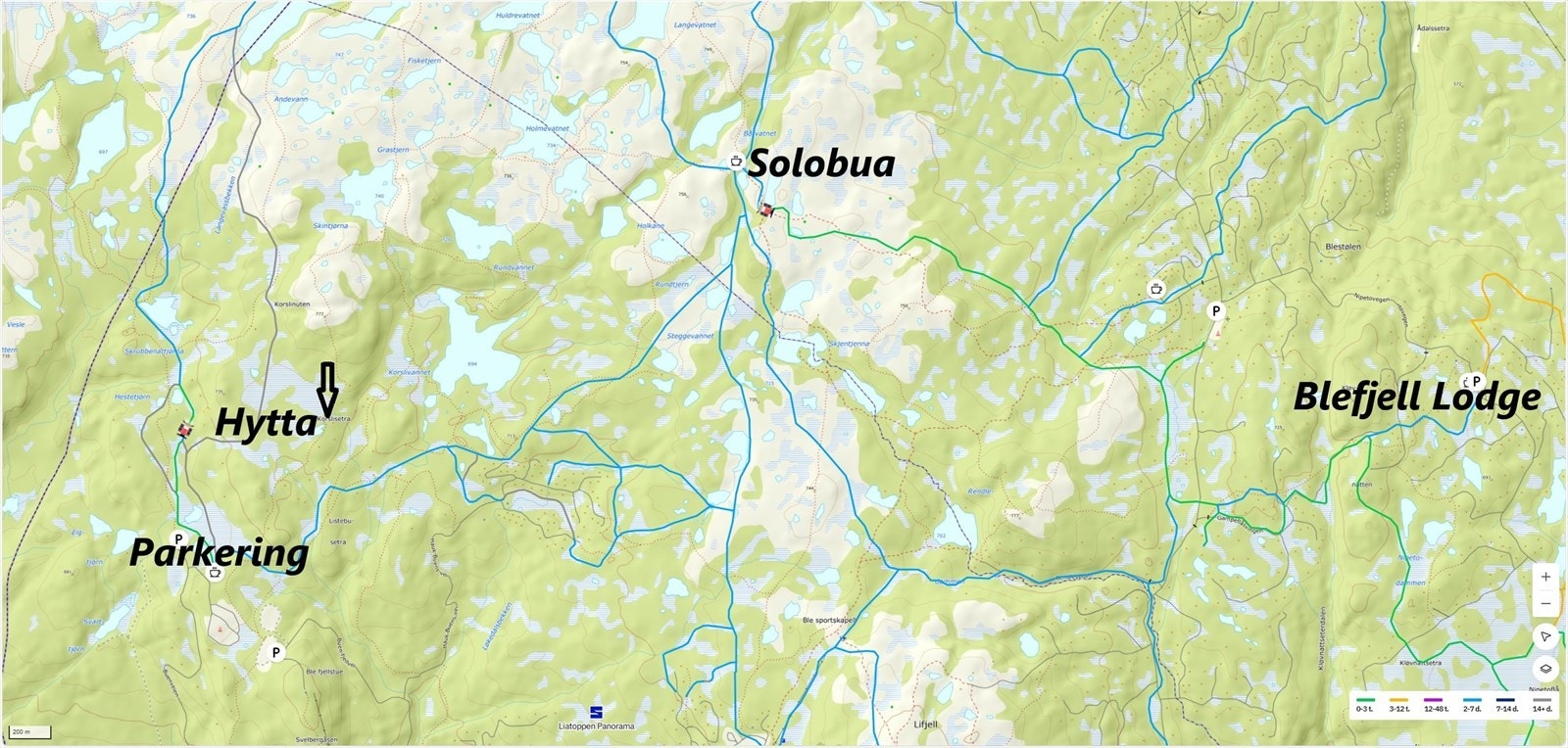 Løypekart fra www.skisporet.no Galleribilde