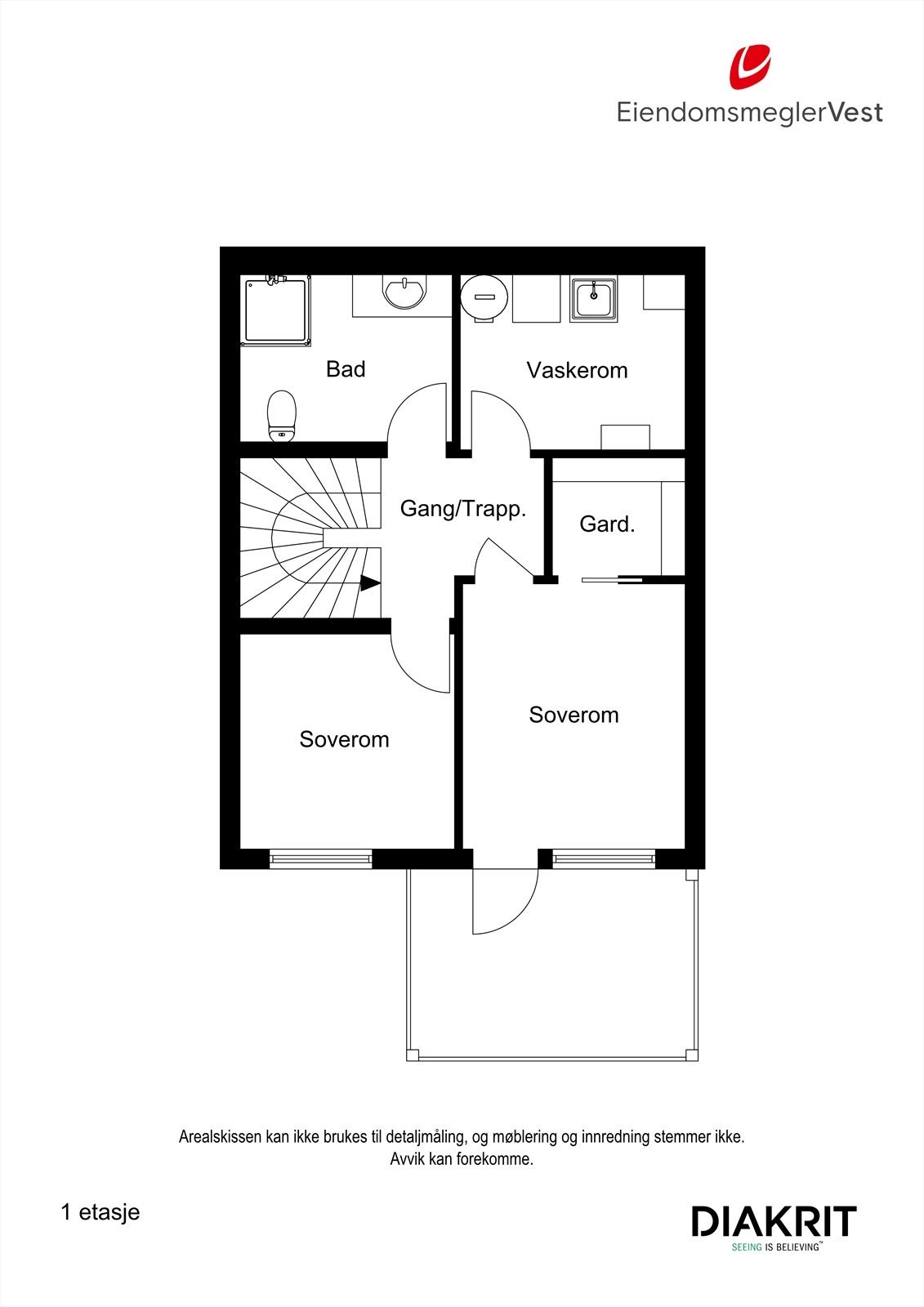 Plankart 1. etasje 2D Galleribilde