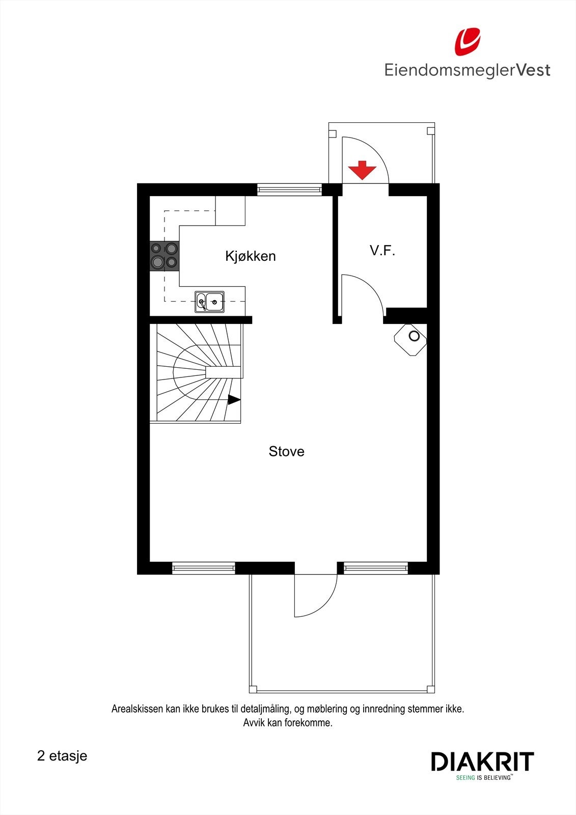 Plankart 2. etasje 2D Galleribilde