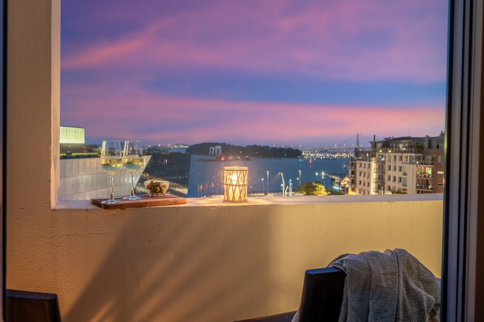 Flott utsikt kveldstid. Galleribilde