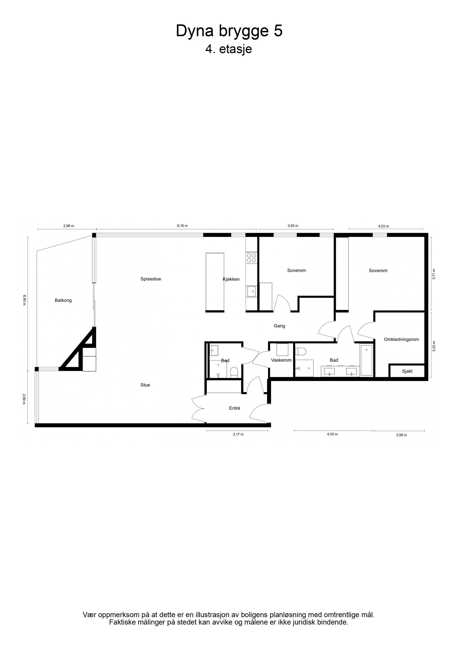 Plantegning Dyna Brygge 5 Galleribilde