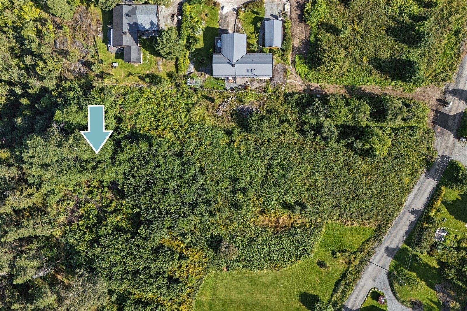 Stor ubebygd tomt med utviklingspotensial. Galleribilde