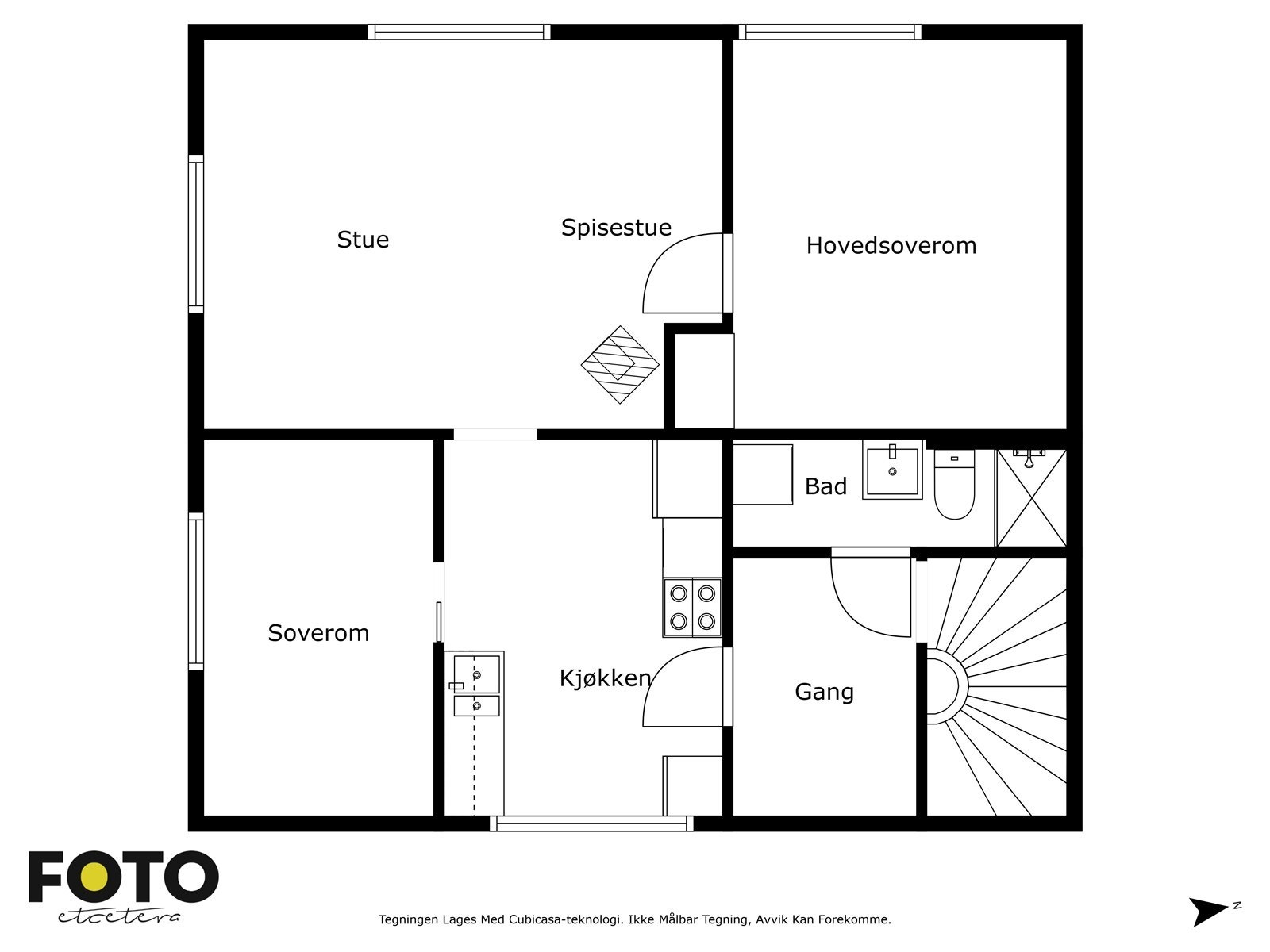 Veiledende plantegning 2. etasje - Ikke målbar Galleribilde