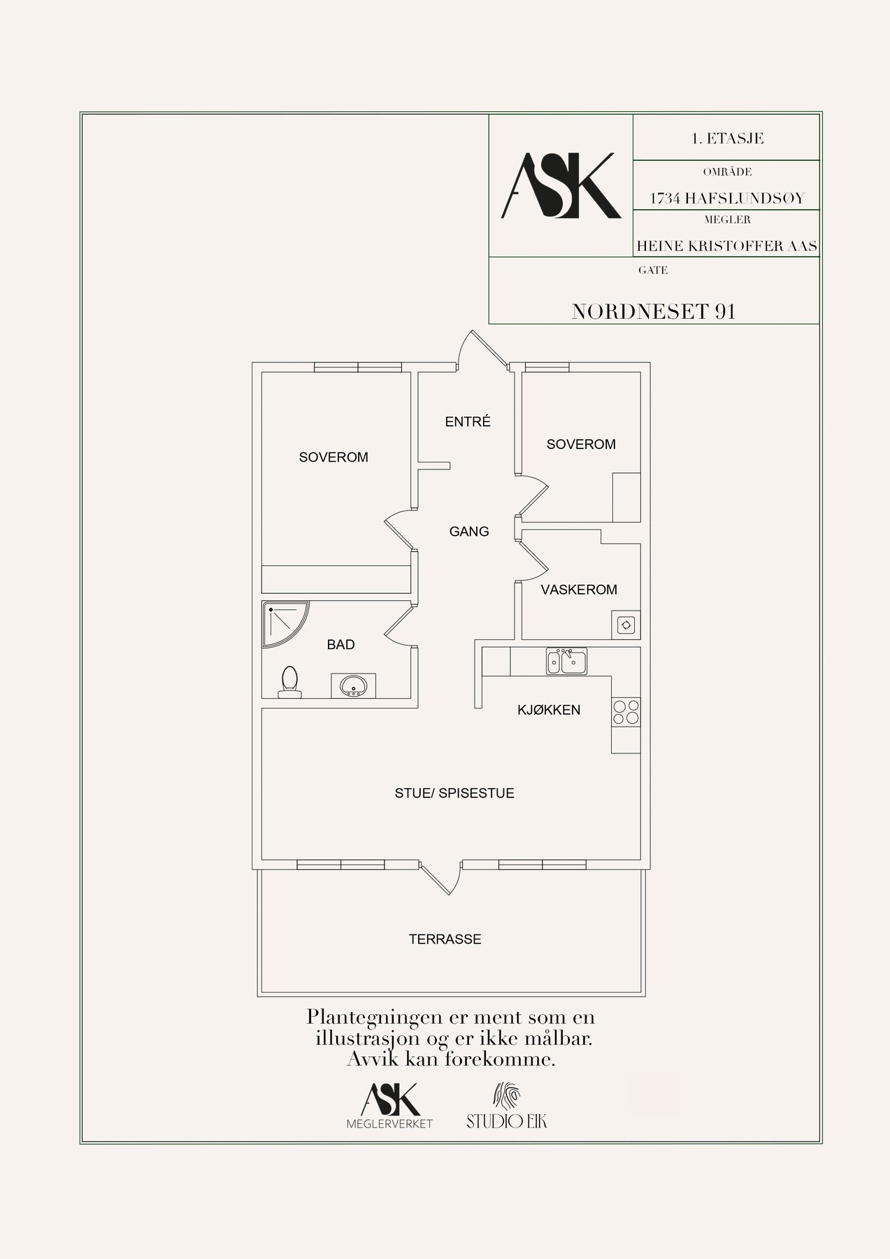 Plantegning 1. etasje Galleribilde