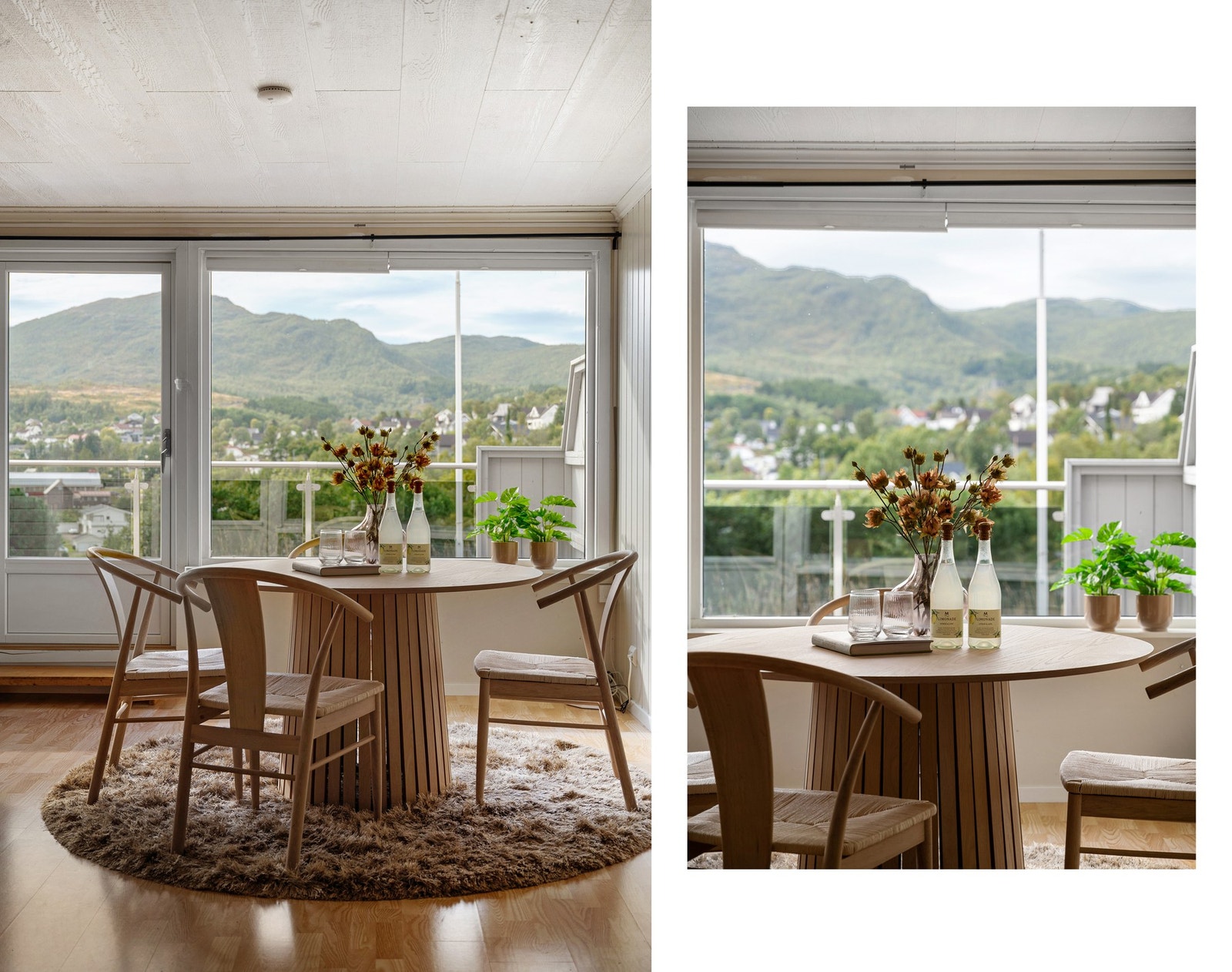 Store vindusflater gir naturlig lys og god atmosfære i leiligheten Galleribilde