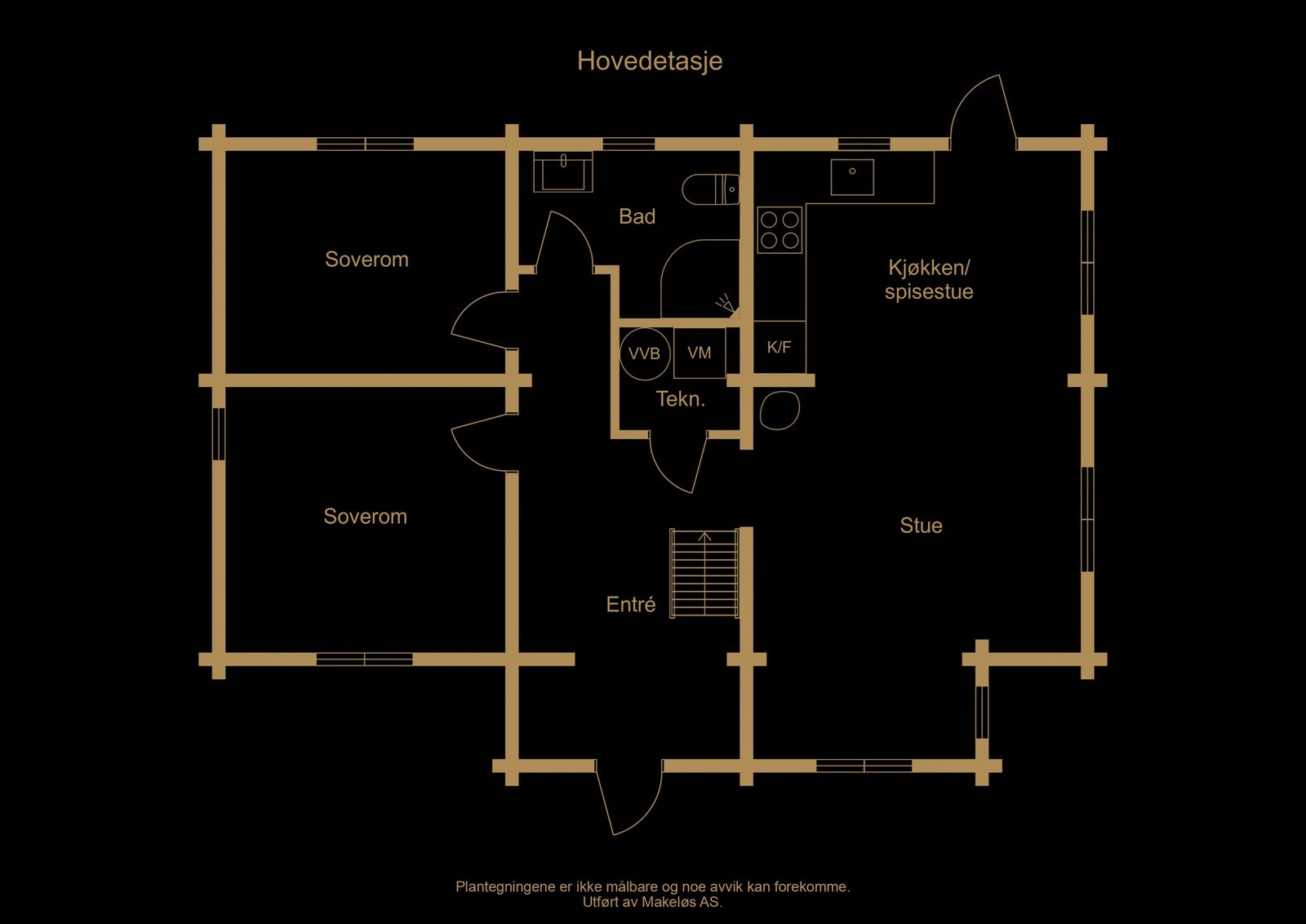Plantegning hovedetasje - illustrasjon, avvik kan forekomme Galleribilde
