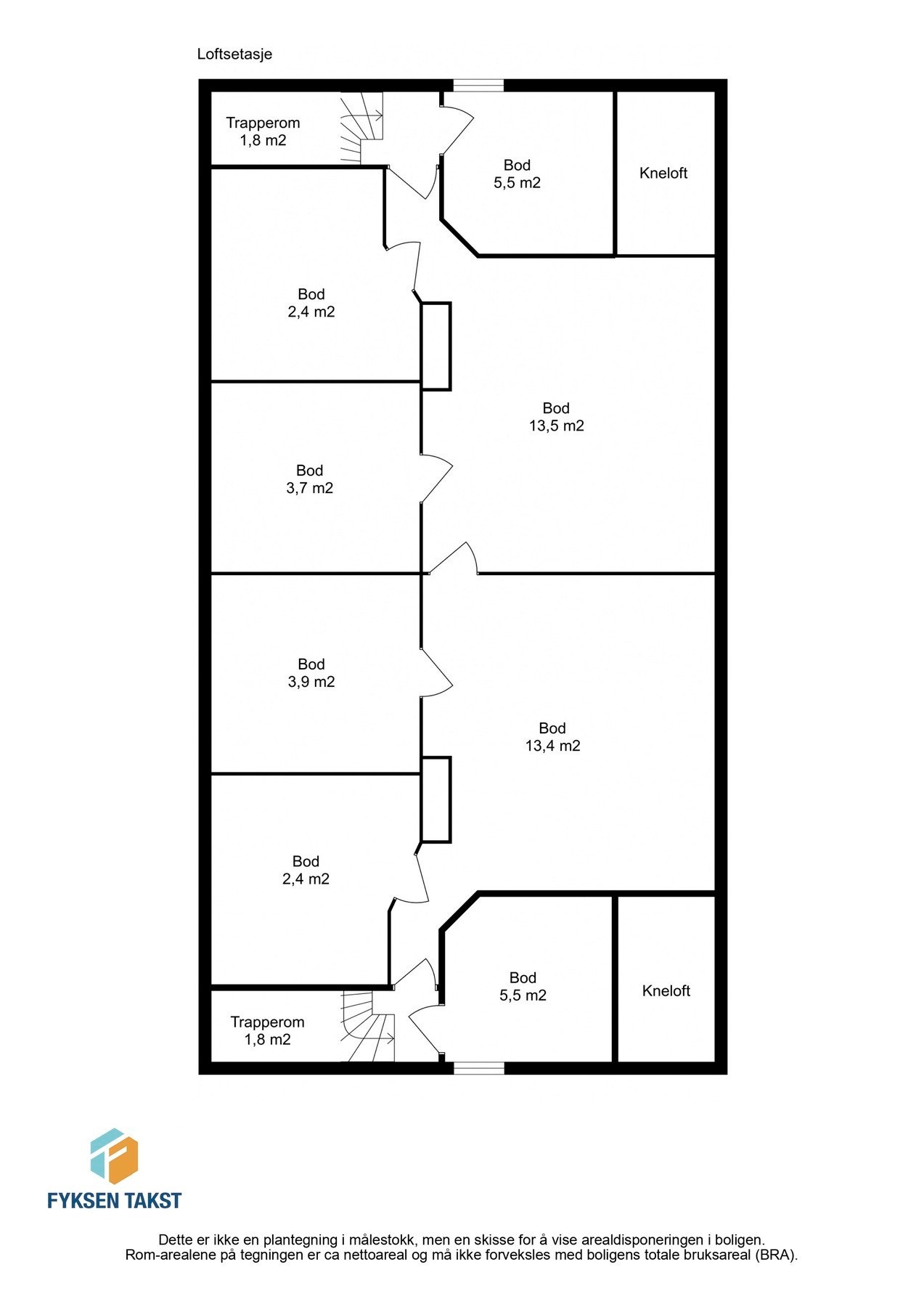 Planskisse loftsetasje. Galleribilde