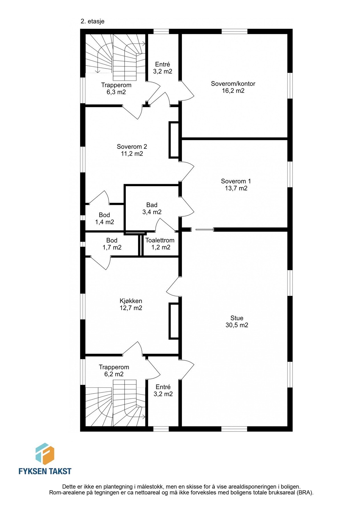 Planskisse 2.etasje. Galleribilde