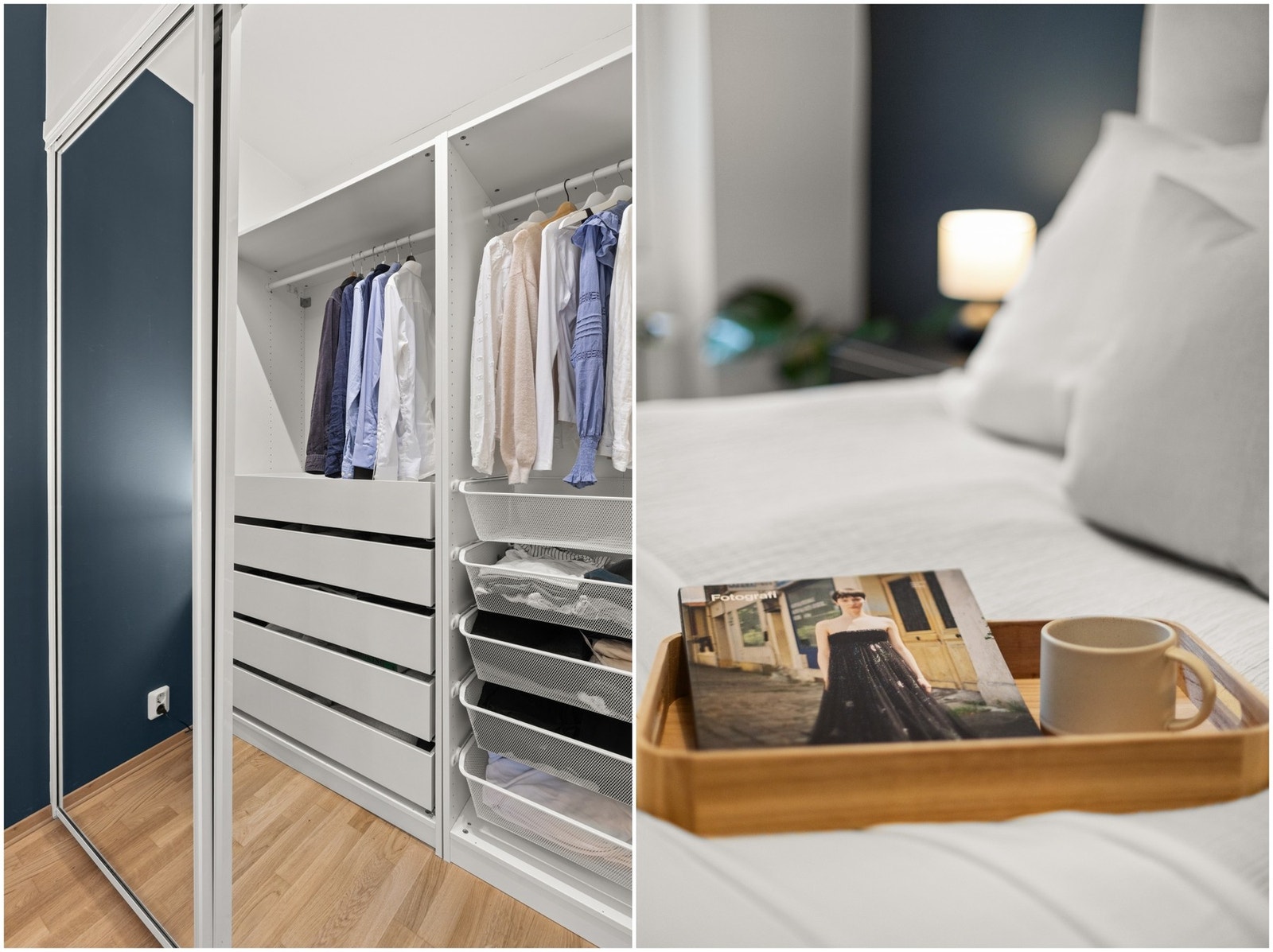 Praktisk walk-in-closet på soverommet. Galleribilde