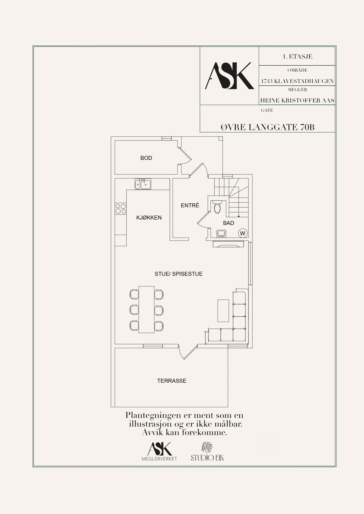 Plantegning 1. etasje Galleribilde