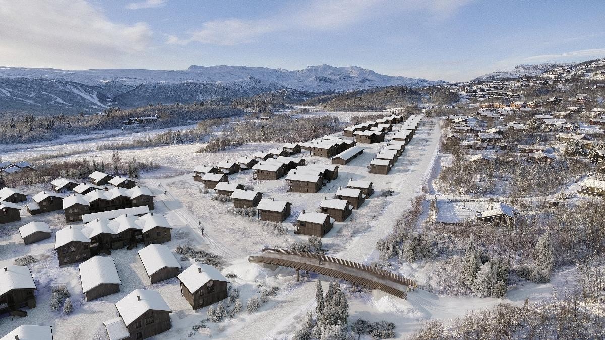 Tindelia bygges med en kombinasjon mellom leiligheter og hytter. Se mer på Tindelia.no Galleribilde