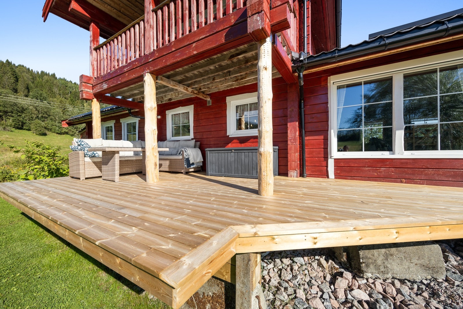 Terrassen måler ca 46,5 kvm. Galleribilde