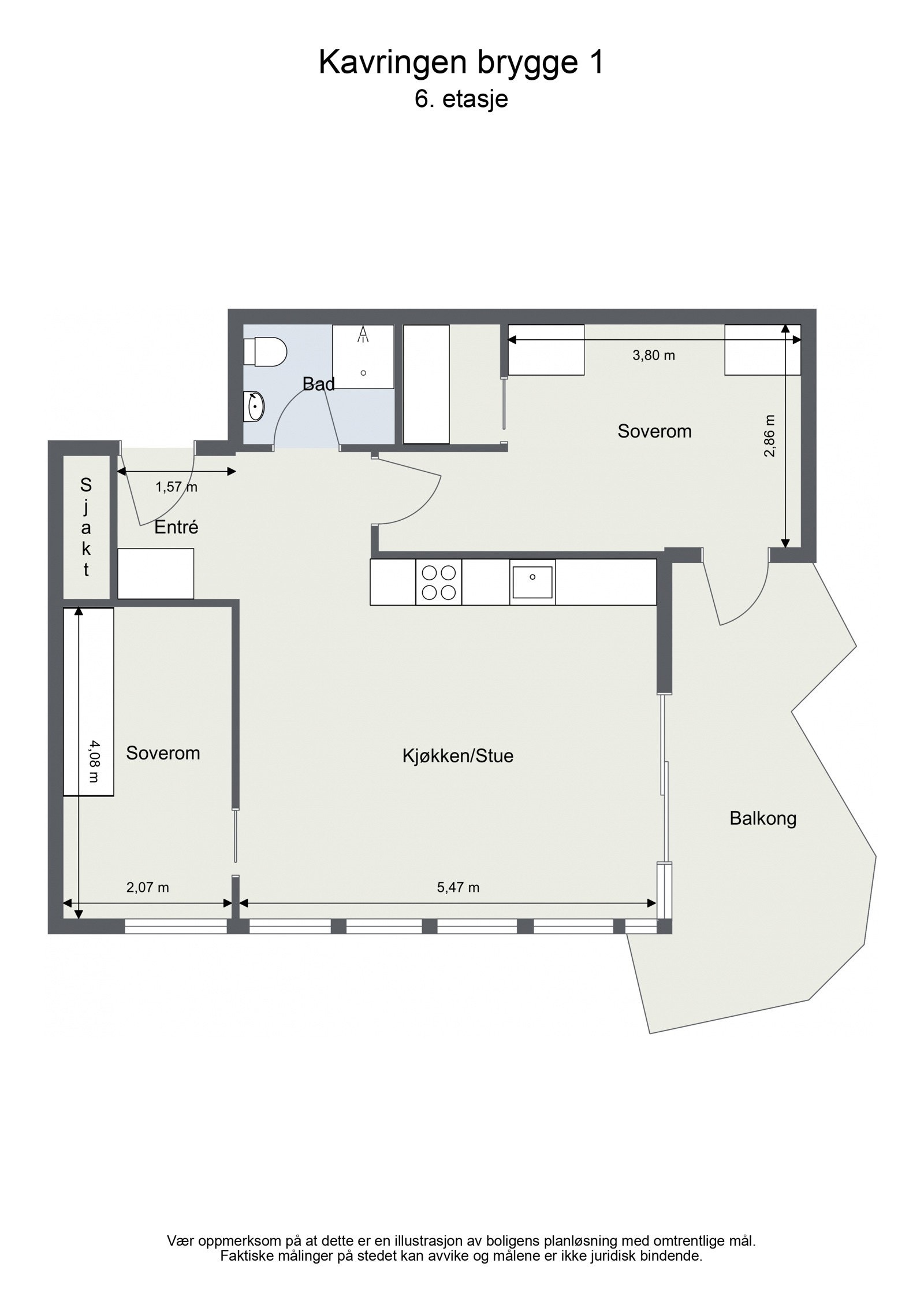Plantegning - målsatt Galleribilde