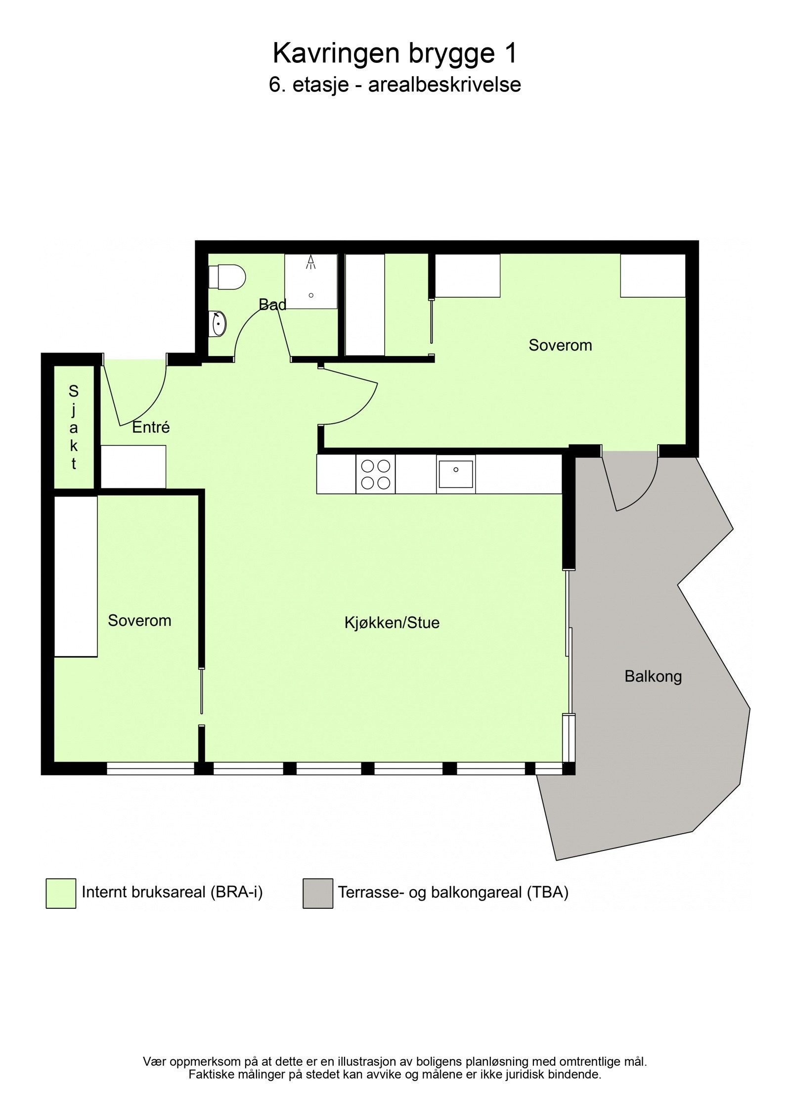 Plantegning - med arealbeskrivelse Galleribilde