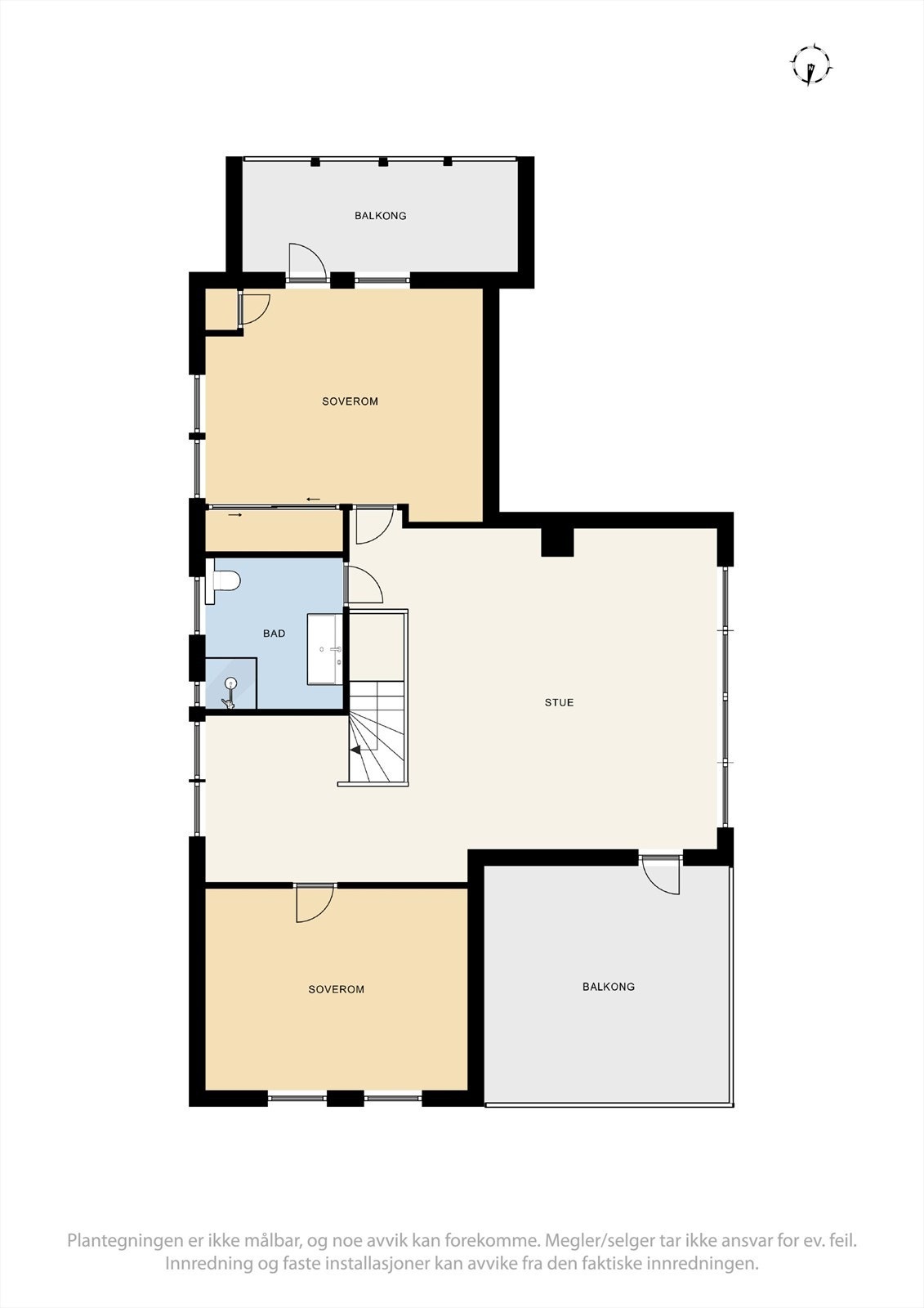 Plantegning av boligens 2. etasje. Galleribilde