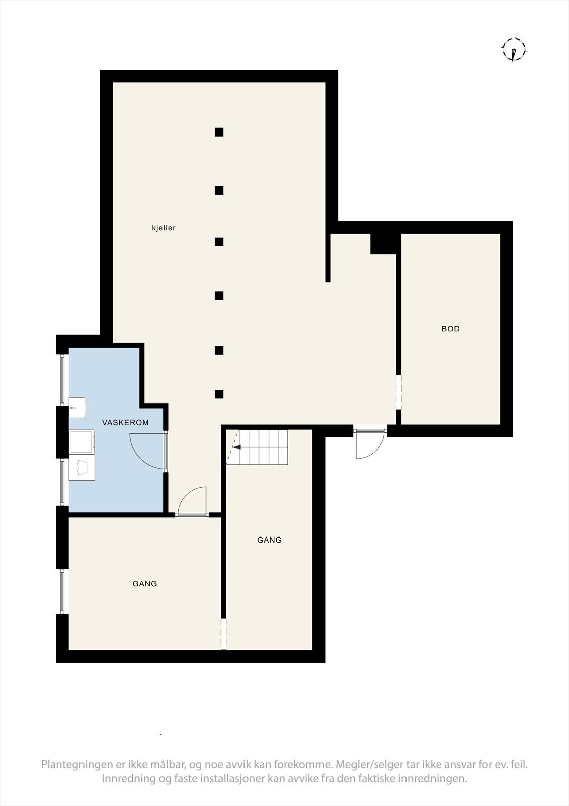 Plantegning av boligens underetasje. Galleribilde