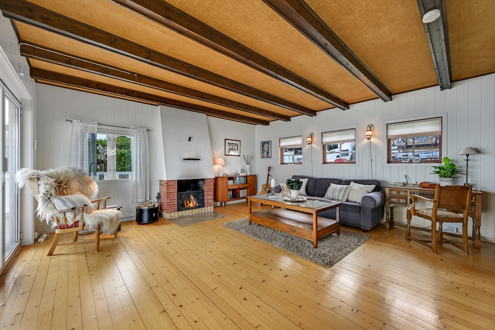 Stue med peis Galleribilde