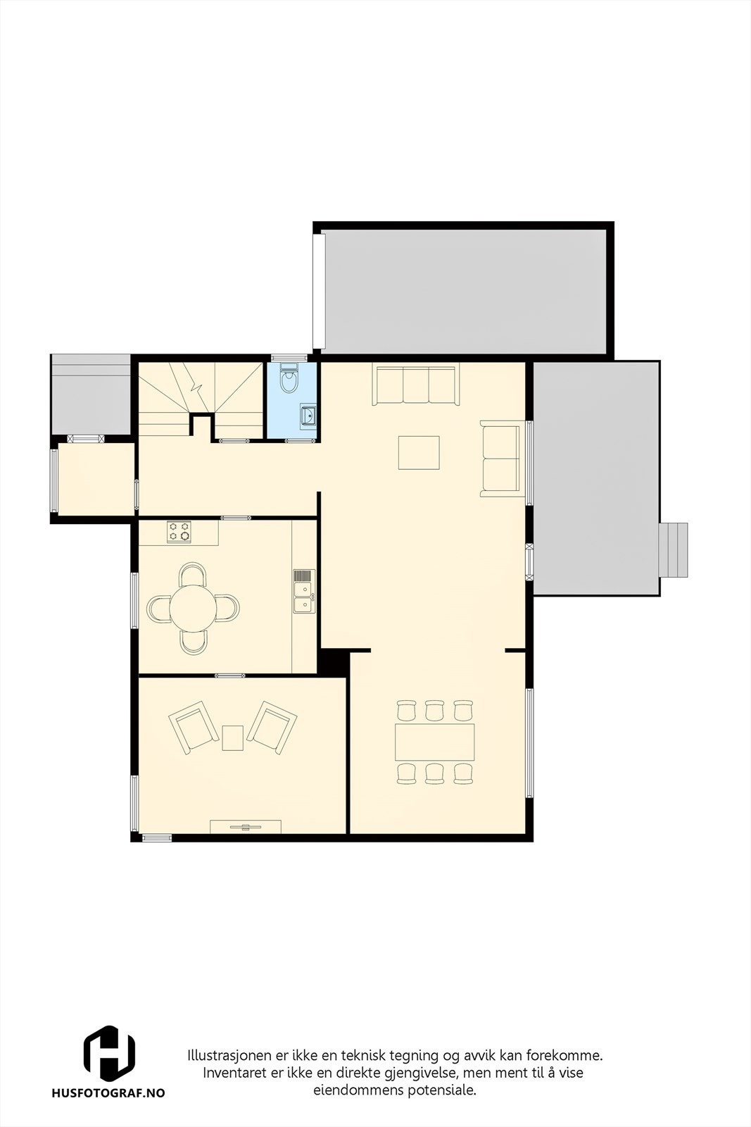 Plantegning 1. etasje Galleribilde