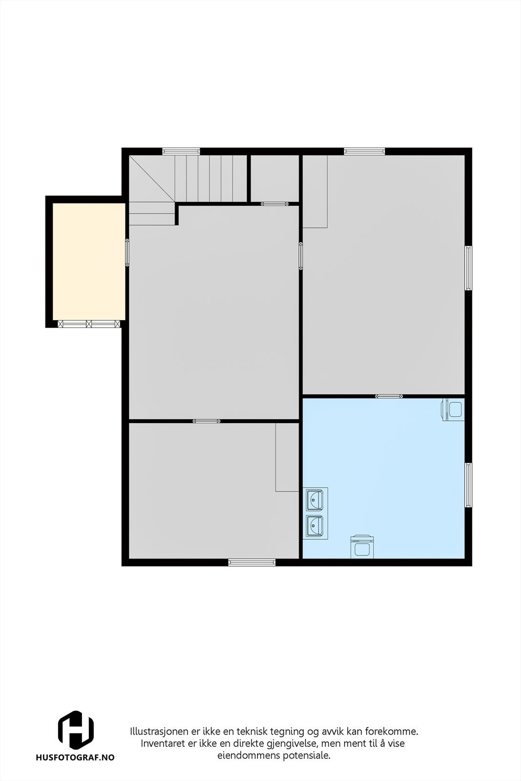 Plantegning kjeller Galleribilde