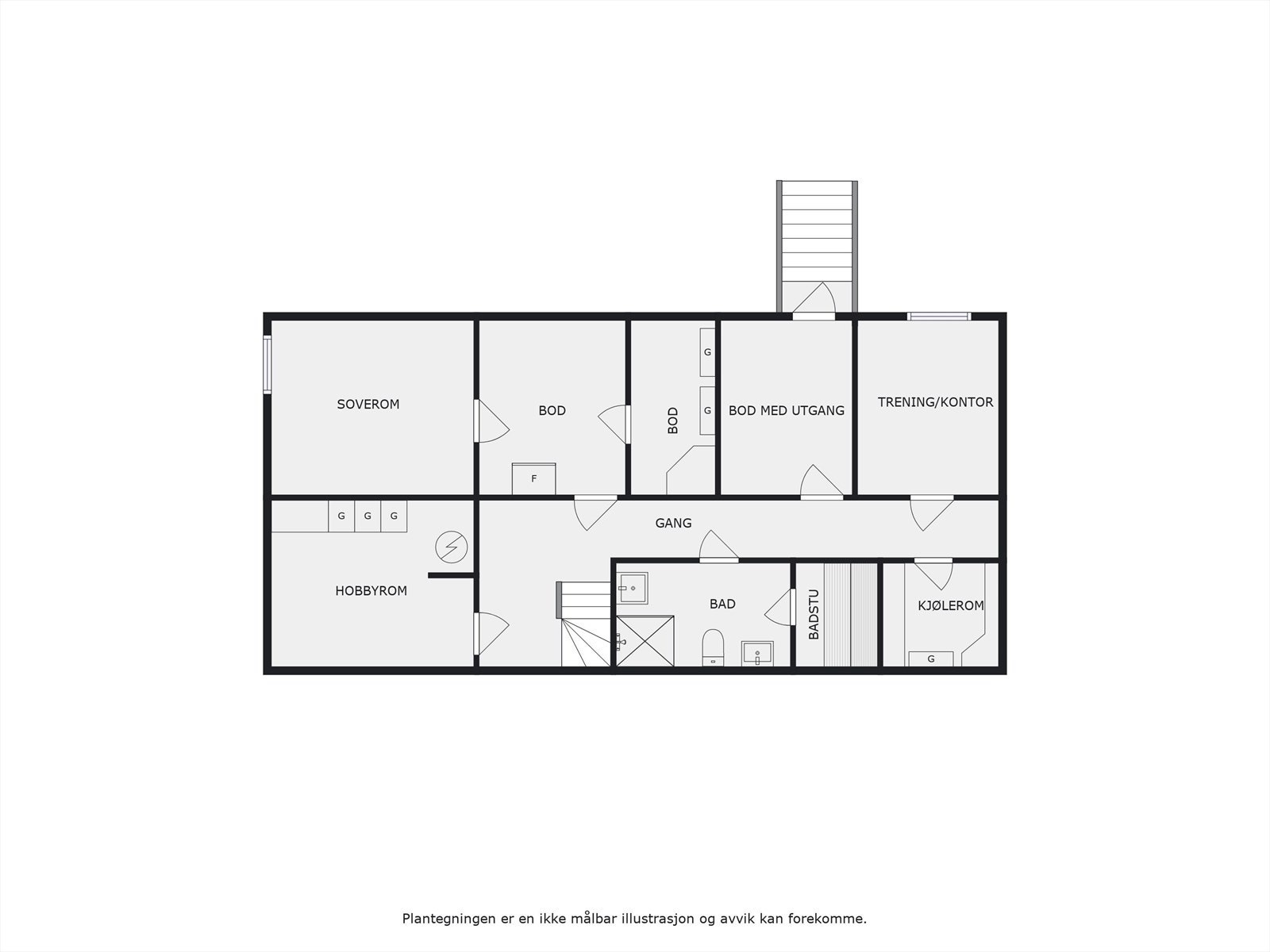Plantegning kjeller. Galleribilde