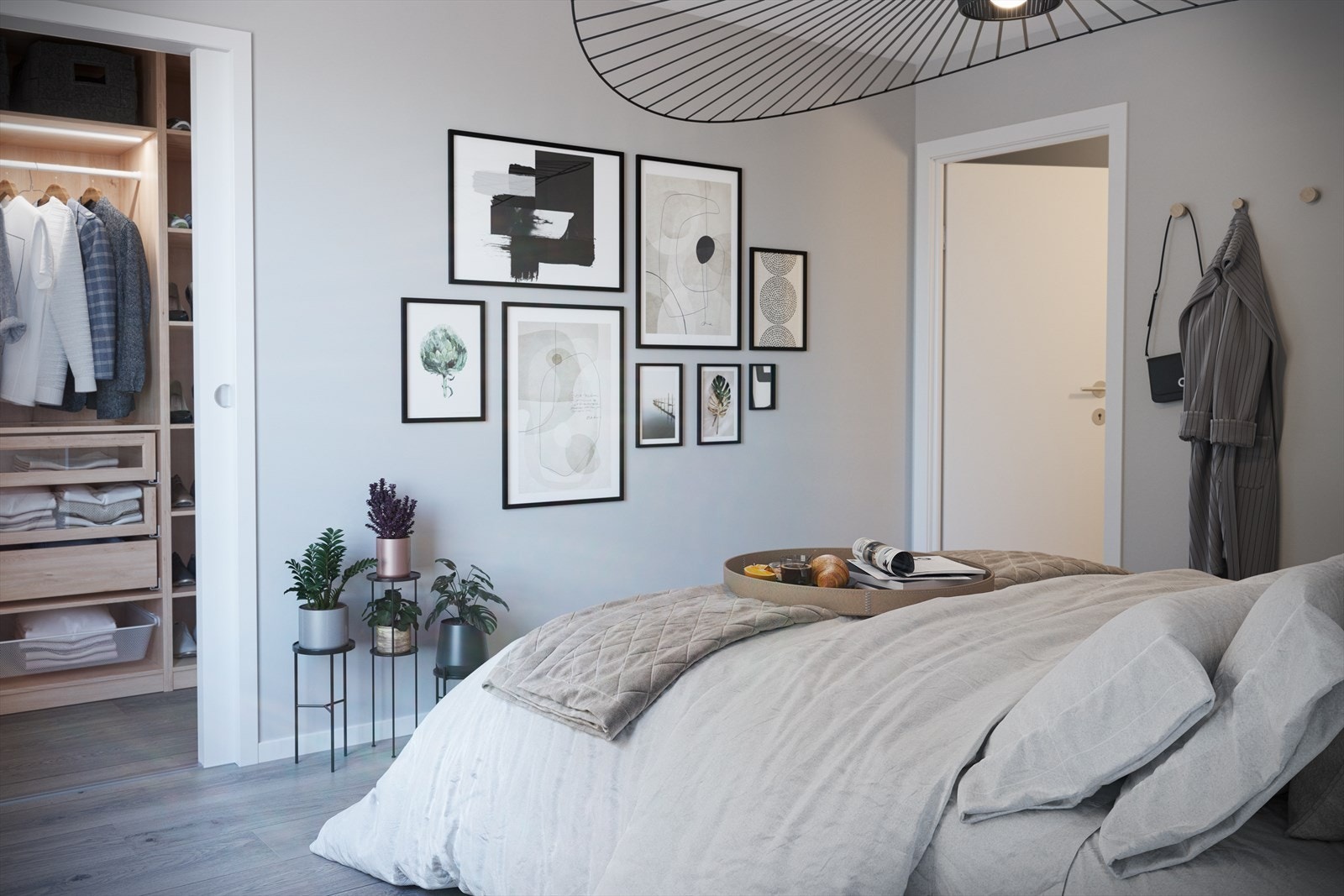 Leiligheten er utstyrt med 2 soverom, hvorav ett med walk-in. Galleribilde